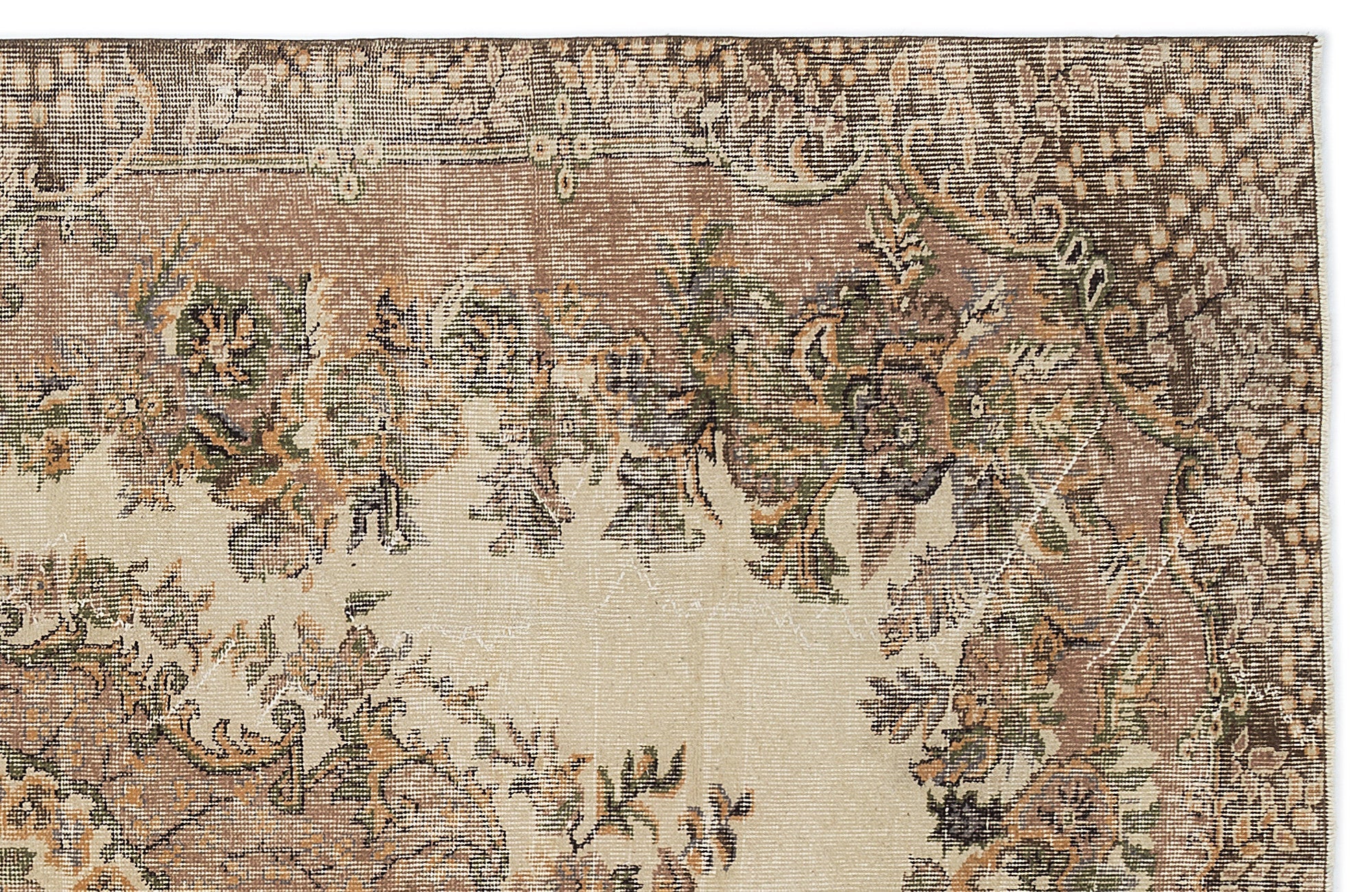Atina 9615 Brown Vintage Wool Handmade Area Rug 5'11" x 9'1"