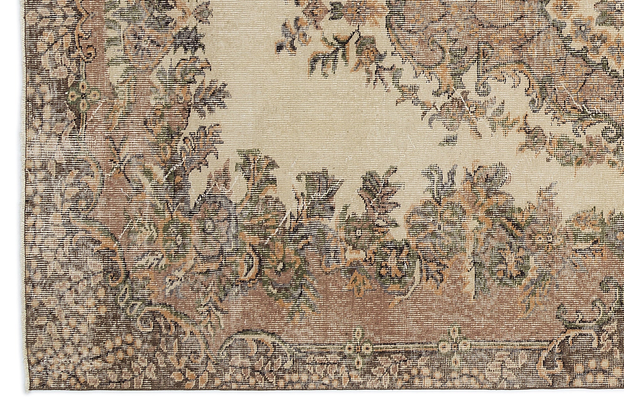 Atina 9615 Brown Vintage Wool Handmade Area Rug 5'11" x 9'1"