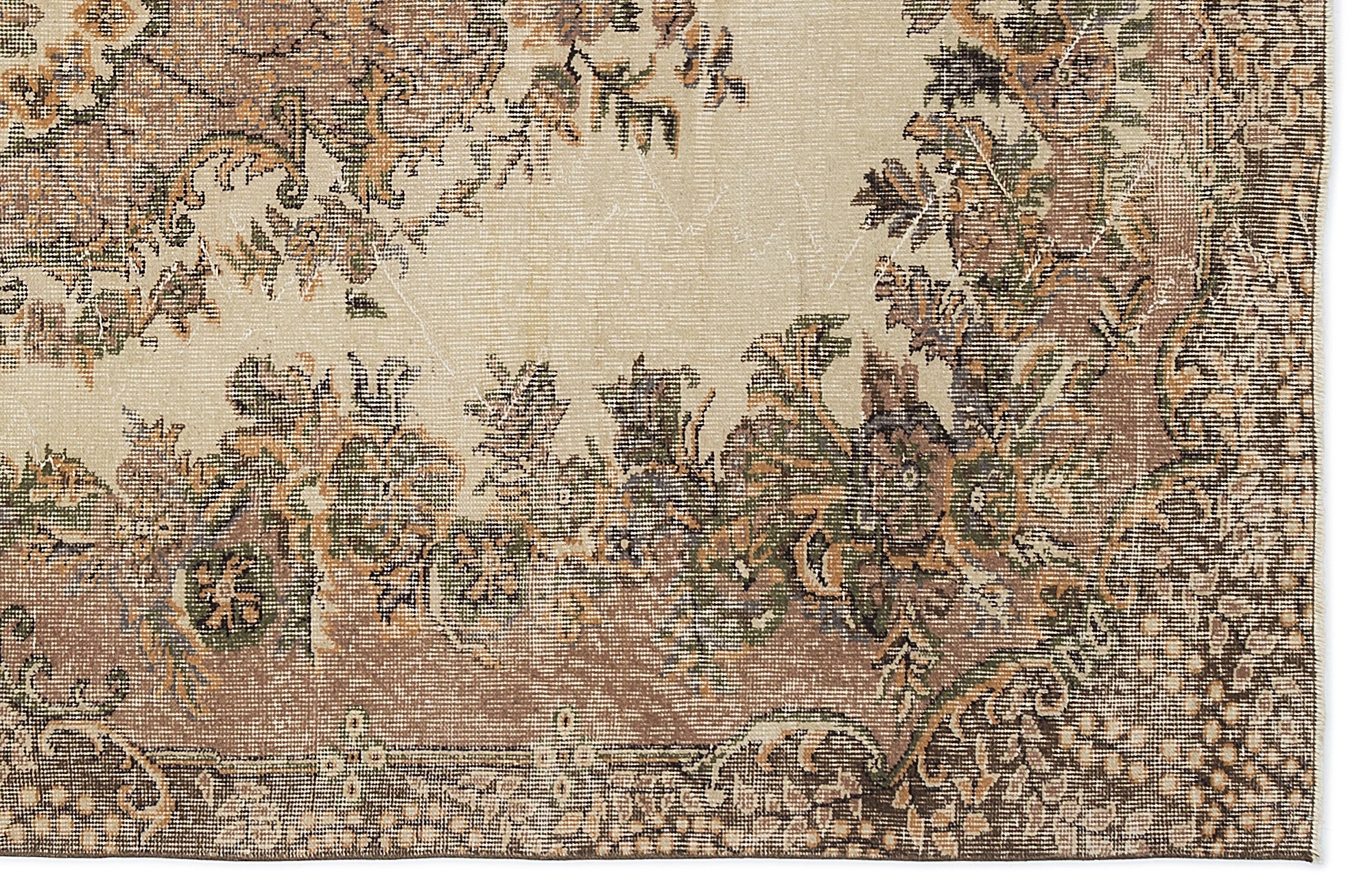 Atina 9615 Brown Vintage Wool Handmade Area Rug 5'11" x 9'1"