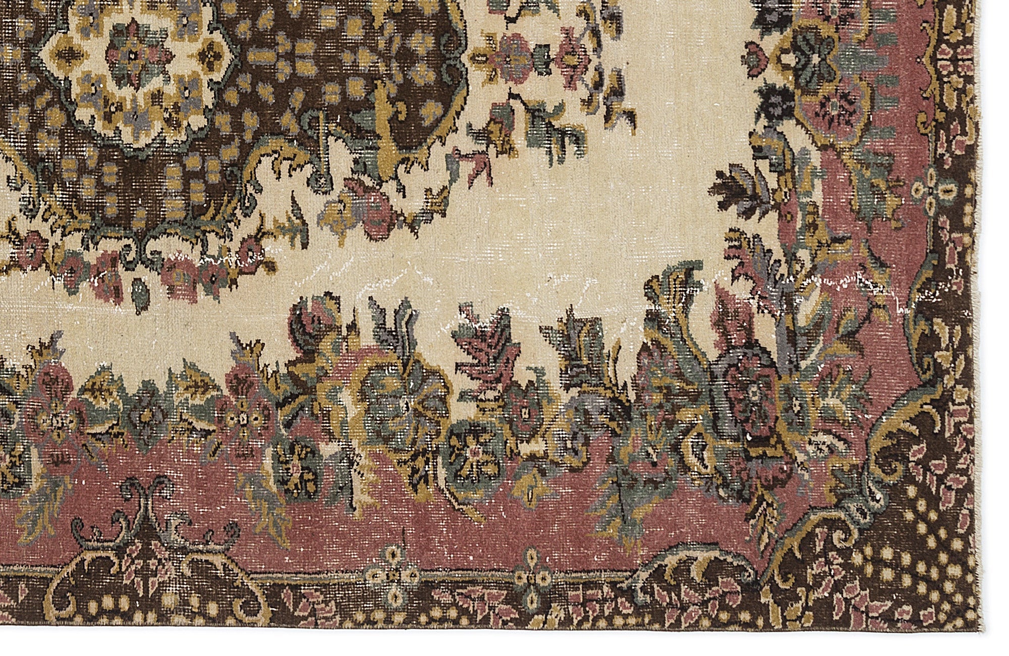 Atina 9625 Beige Vintage Wool Handmade Area Rug 5'9" x 8'8"