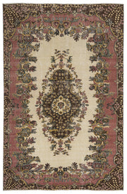Atina 9625 Beige Vintage Wool Handmade Area Rug 5'9" x 8'8"