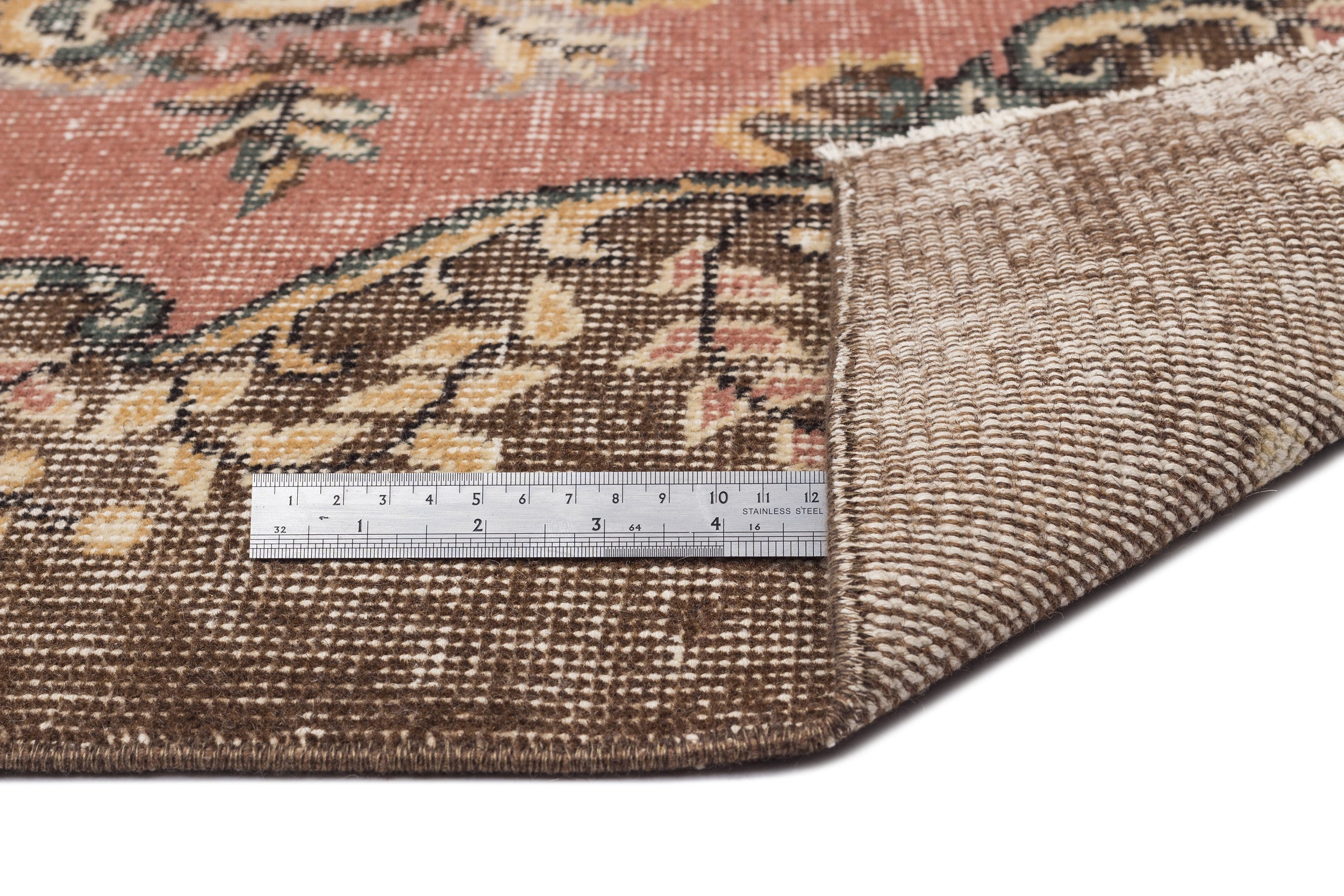Atina 9635 Beige Vintage Wool Handmade Area Rug 5'2" x 8'7"