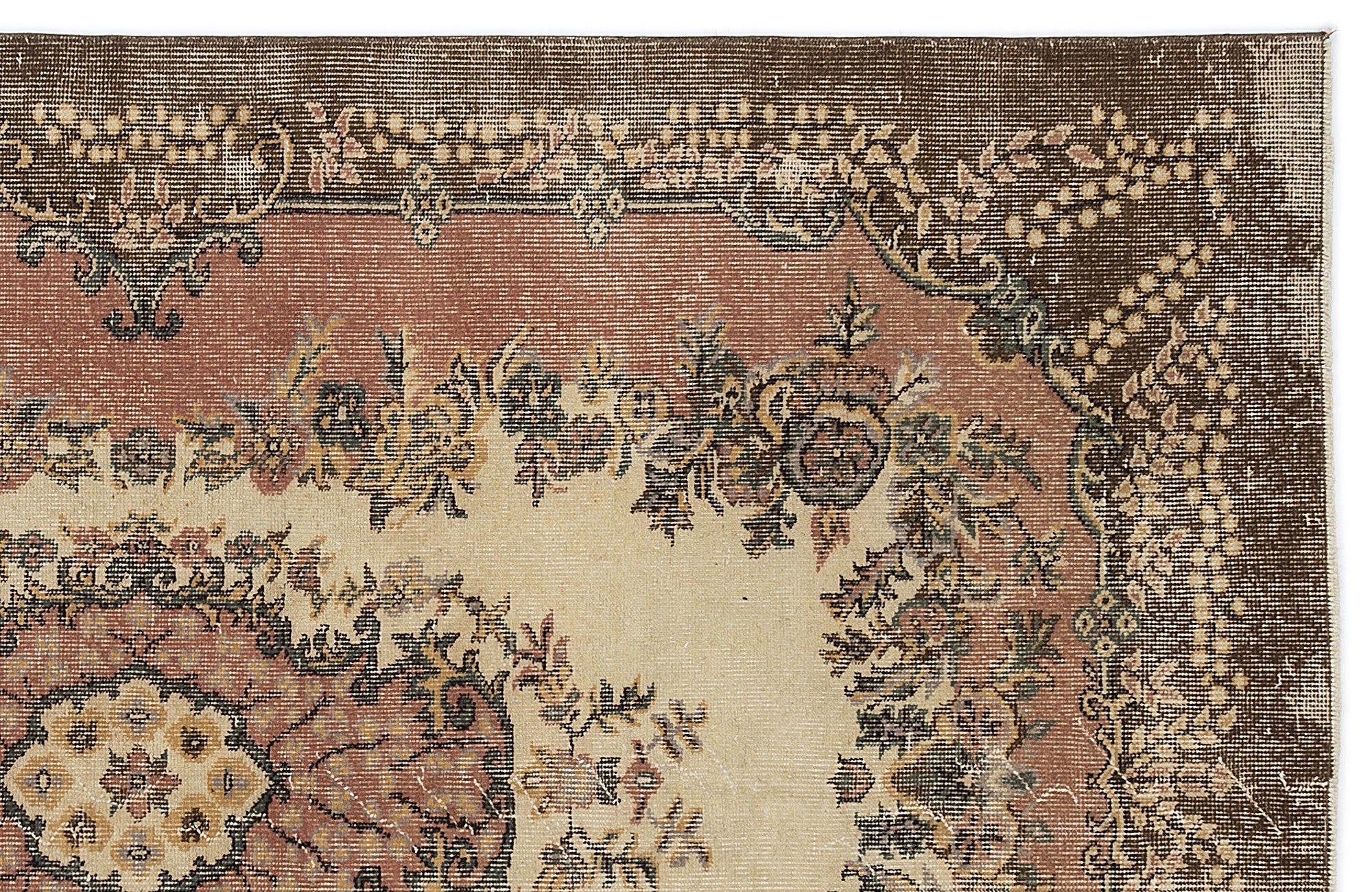 Atina 9635 Beige Vintage Wool Handmade Area Rug 5'2" x 8'7"