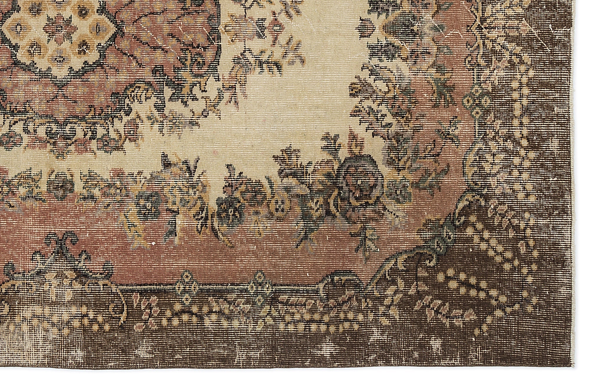 Atina 9635 Beige Vintage Wool Handmade Area Rug 5'2" x 8'7"