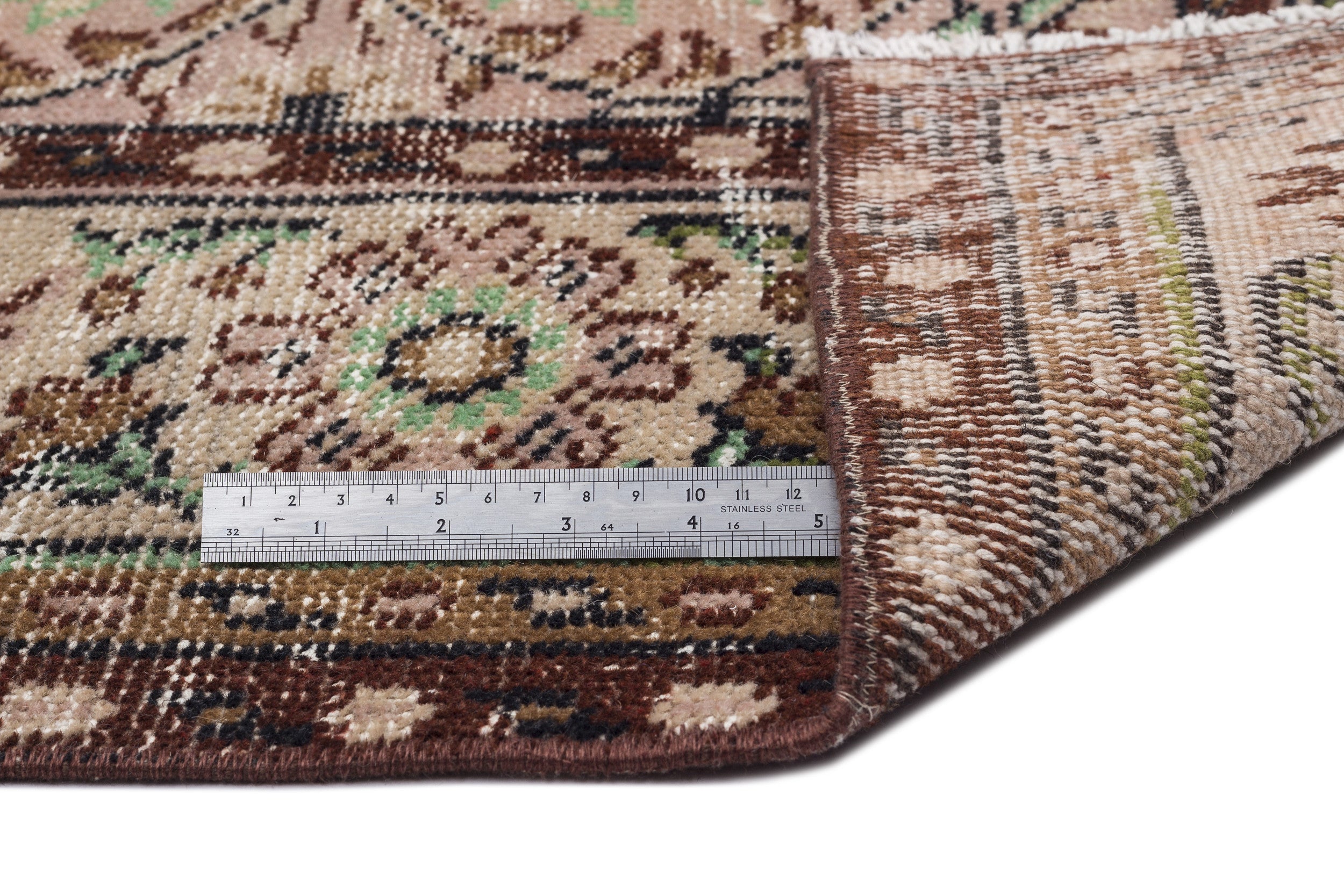 Atina 9643 Beige Vintage Wool Handmade Area Rug 6'0" x 9'9"