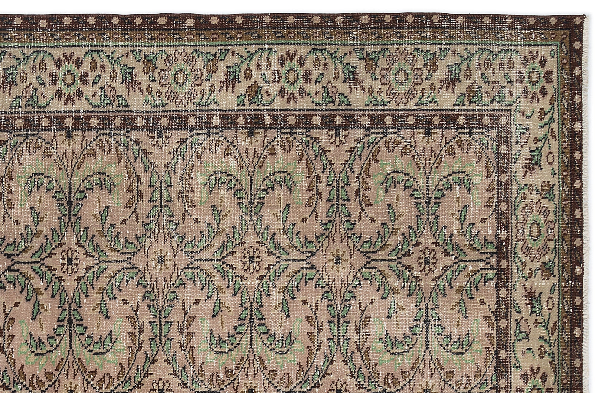 Atina 9643 Beige Vintage Wool Handmade Area Rug 6'0" x 9'9"