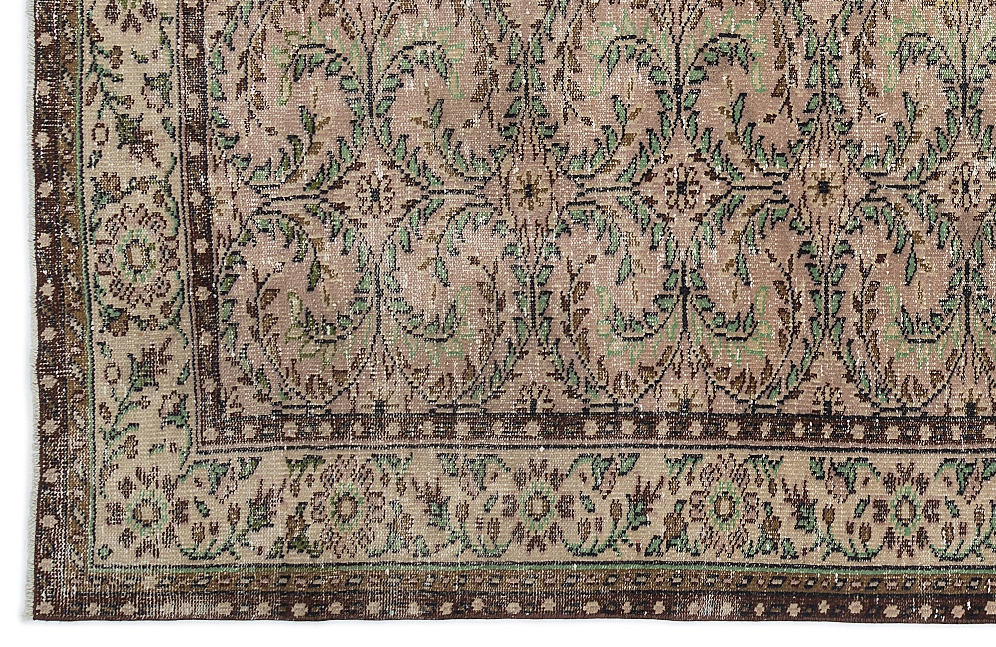 Atina 9643 Beige Vintage Wool Handmade Area Rug 6'0" x 9'9"