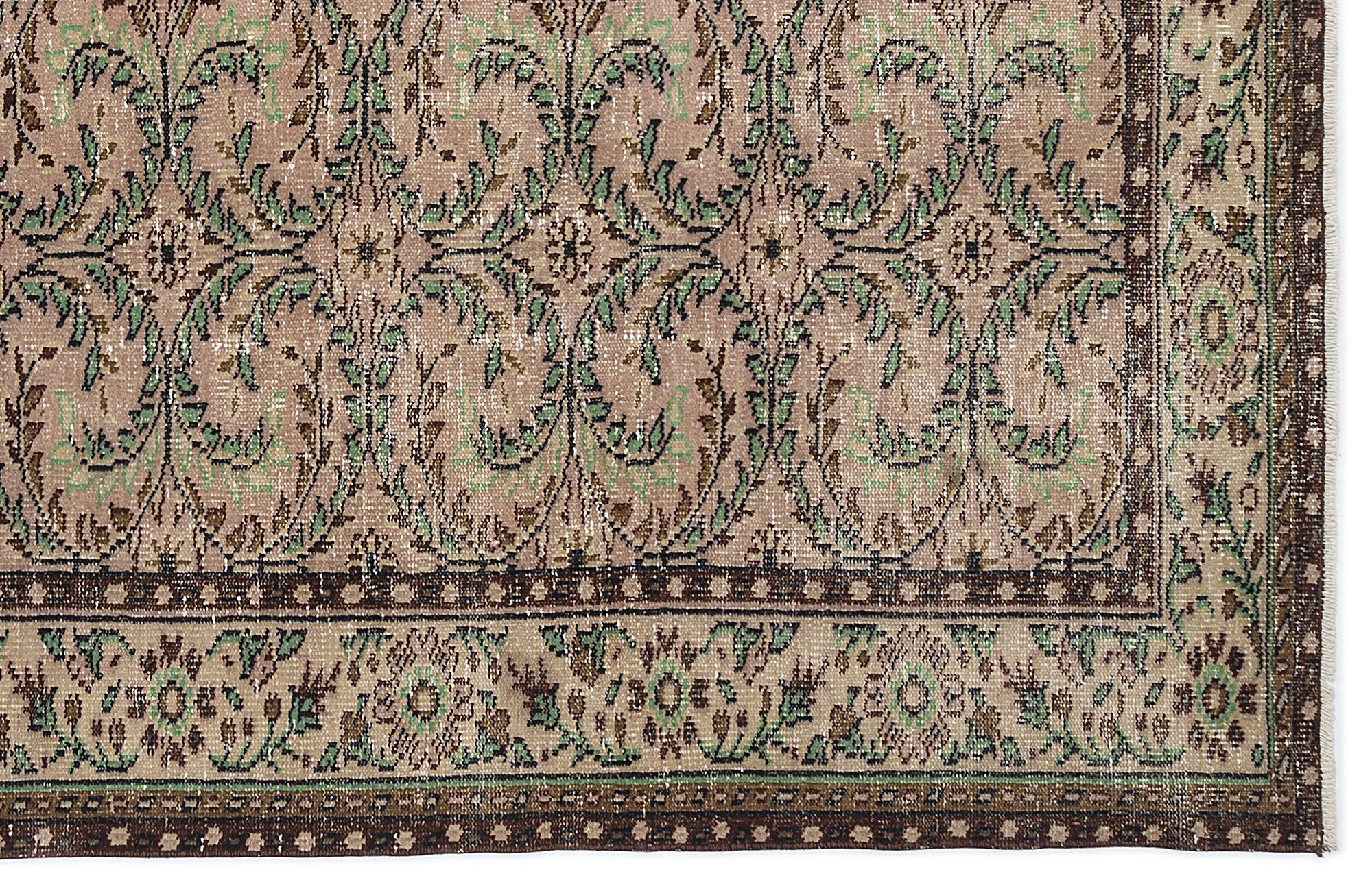 Atina 9643 Beige Vintage Wool Handmade Area Rug 6'0" x 9'9"