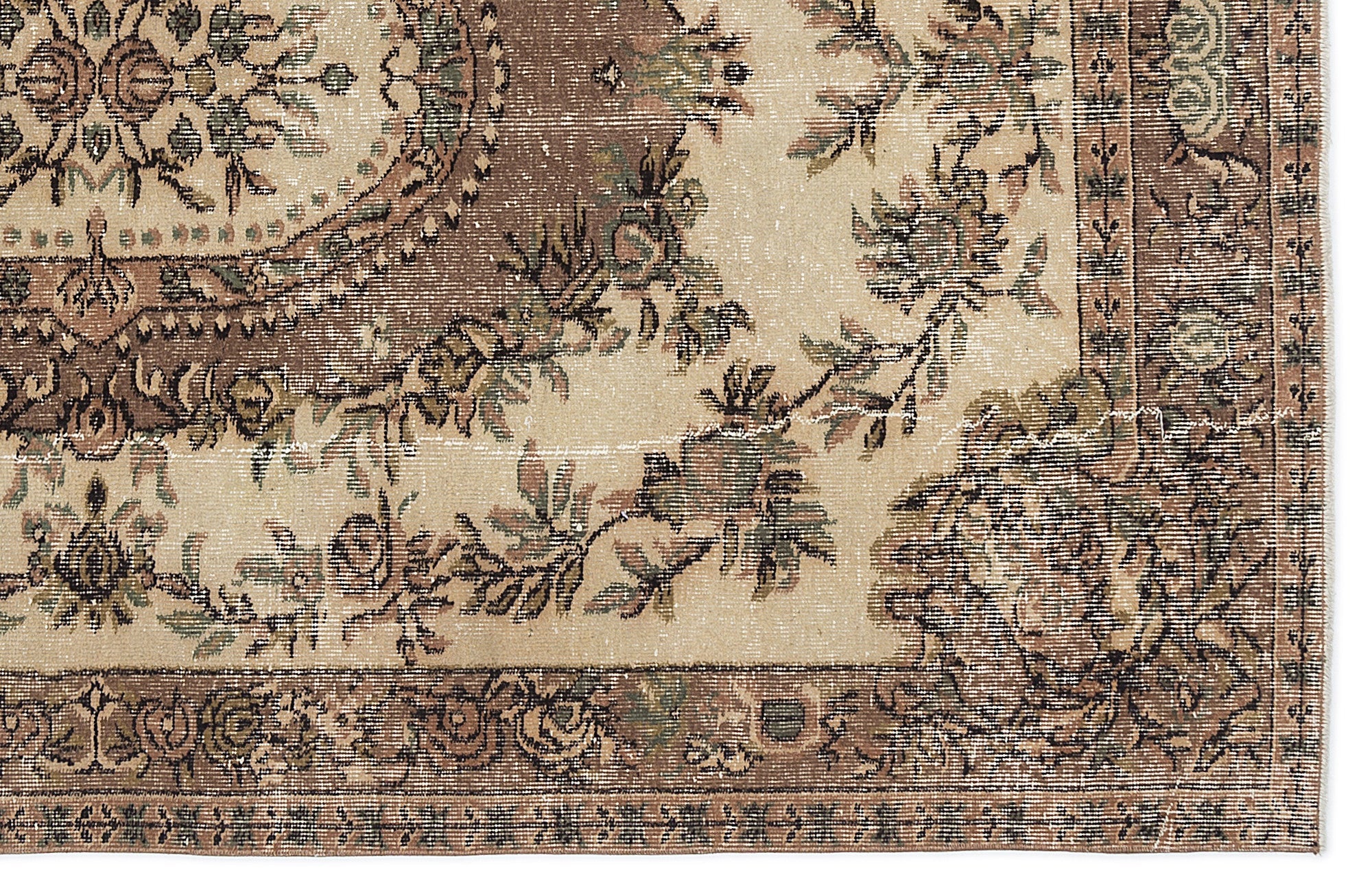Atina 9646 Beige Vintage Wool Handmade Area Rug 5'4" x 8'4"