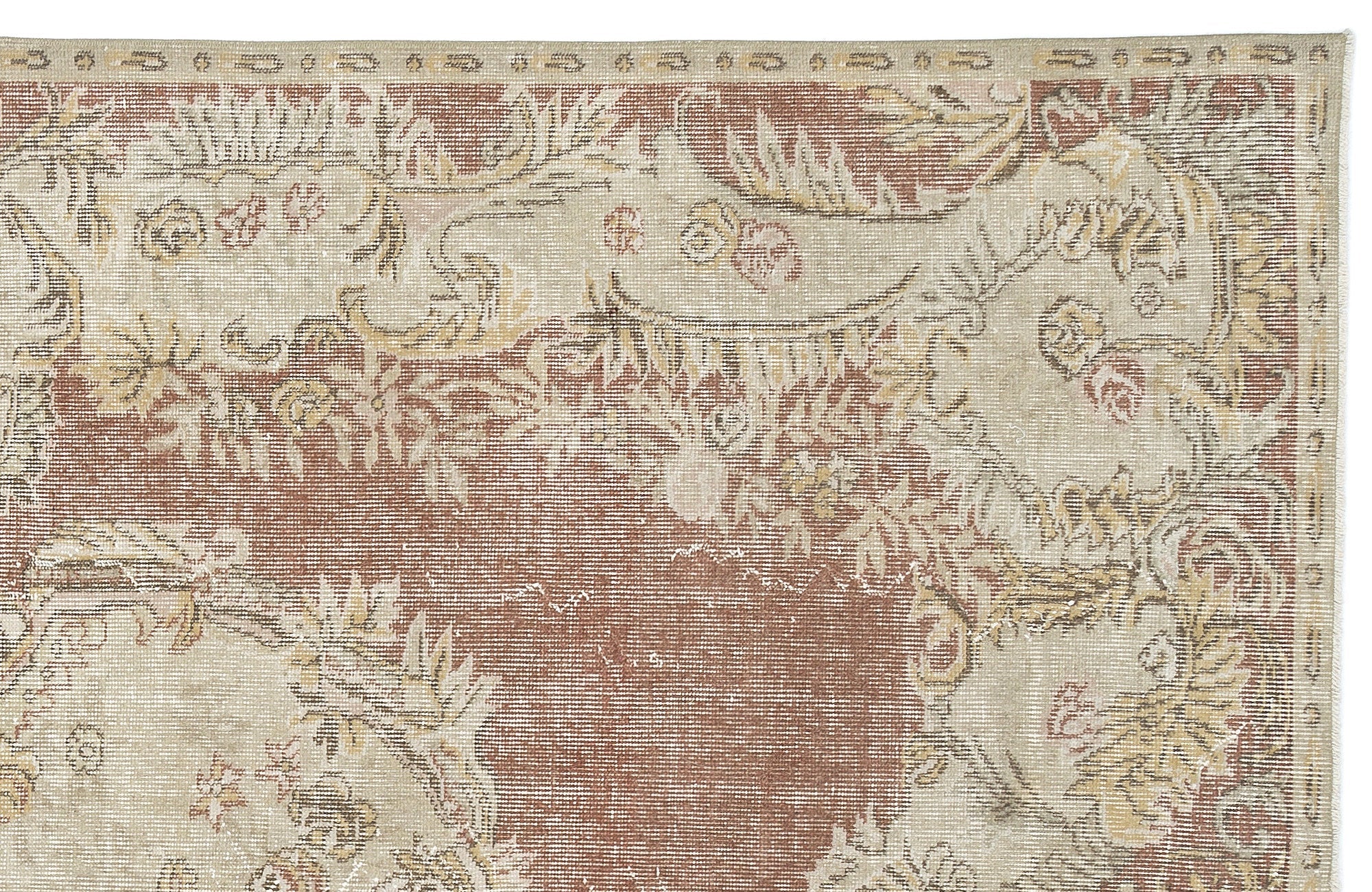 Atina 9676 Beige Vintage Wool Handmade Area Rug 5'10" x 9'5"
