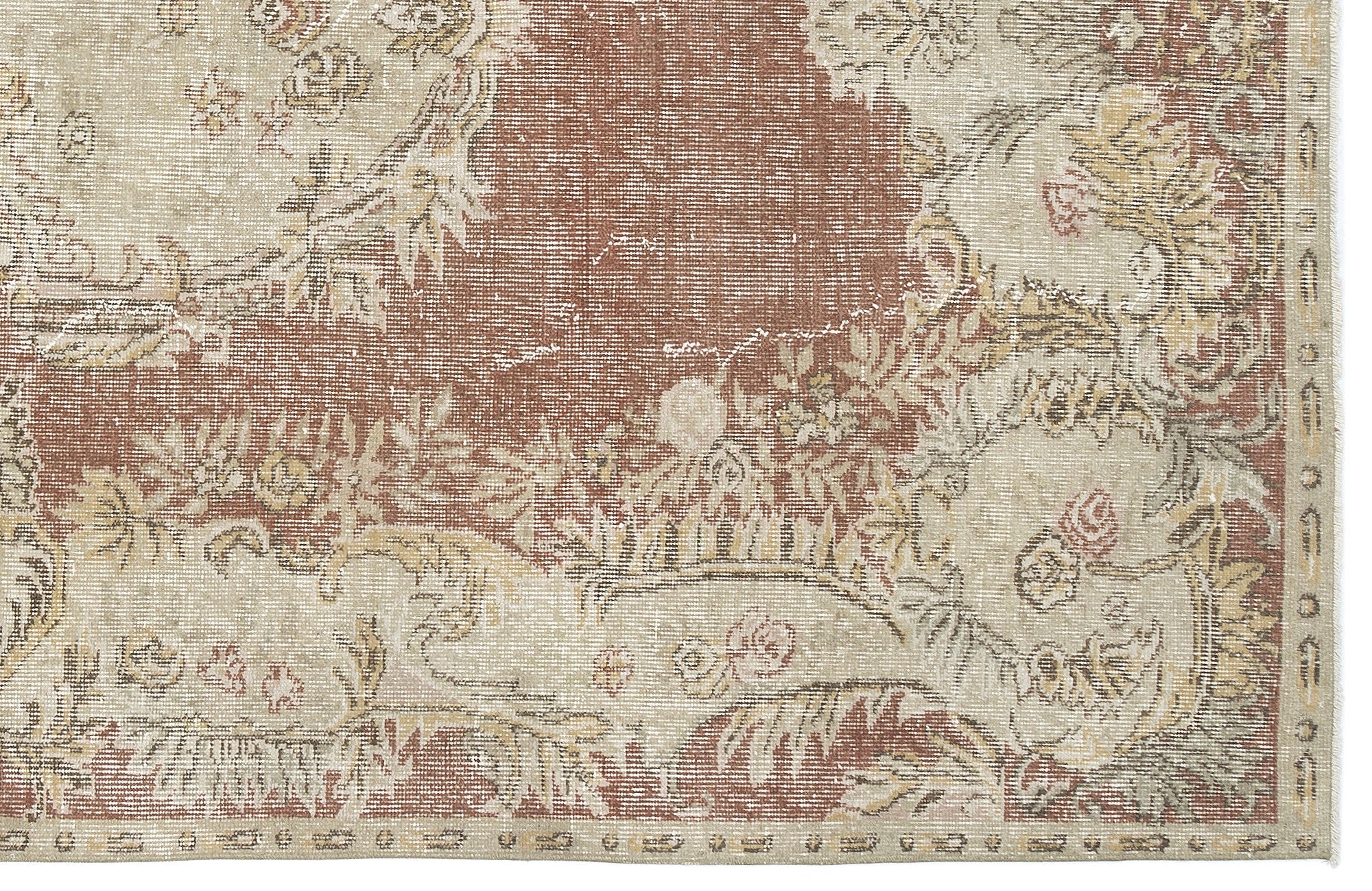 Atina 9676 Beige Vintage Wool Handmade Area Rug 5'10" x 9'5"