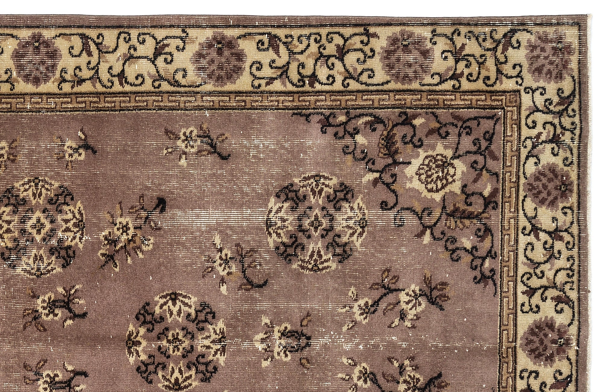 Atina 9678 Beige Vintage Wool Handmade Area Rug 5'3" x 8'6"