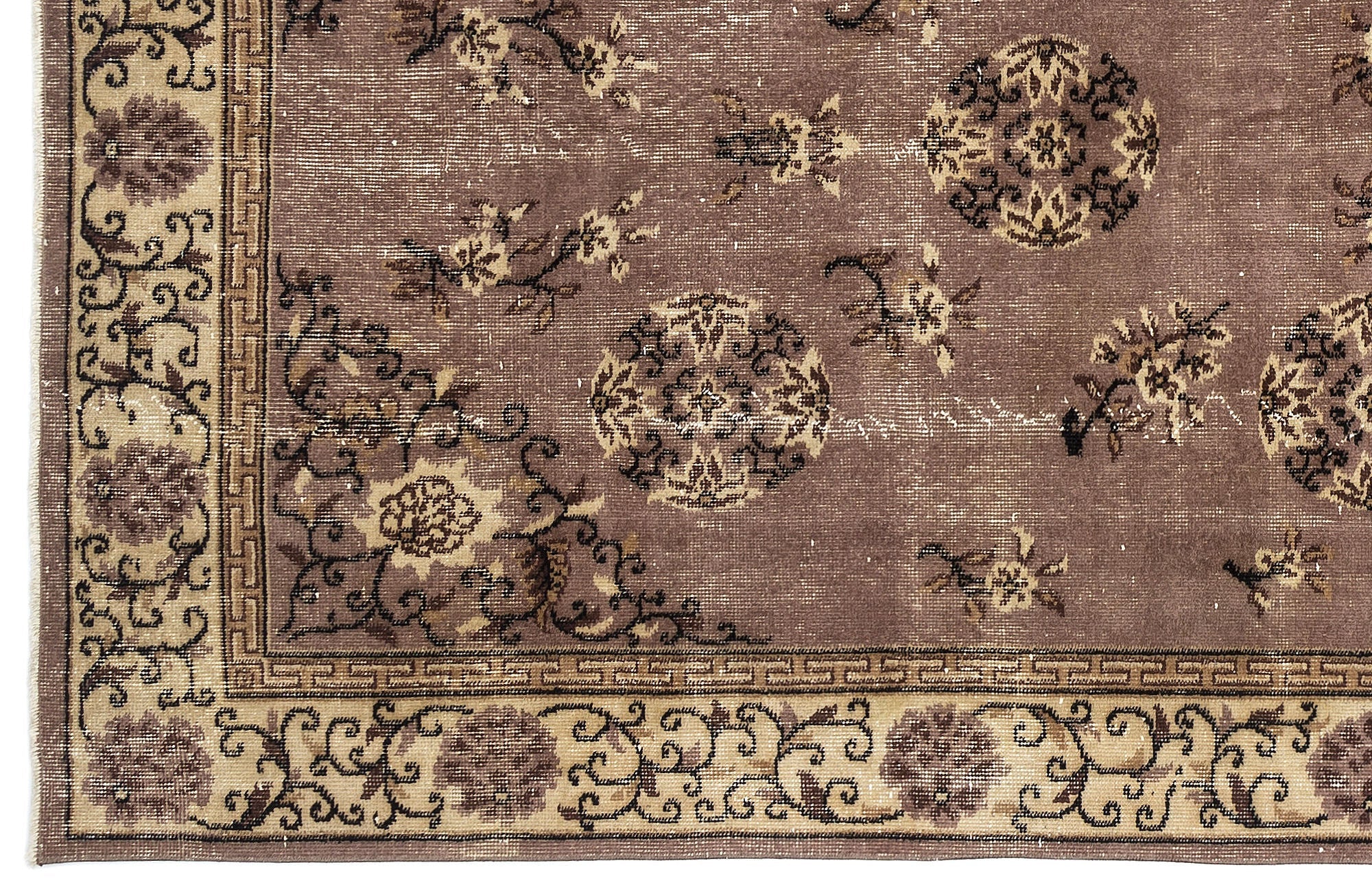 Atina 9678 Beige Vintage Wool Handmade Area Rug 5'3" x 8'6"
