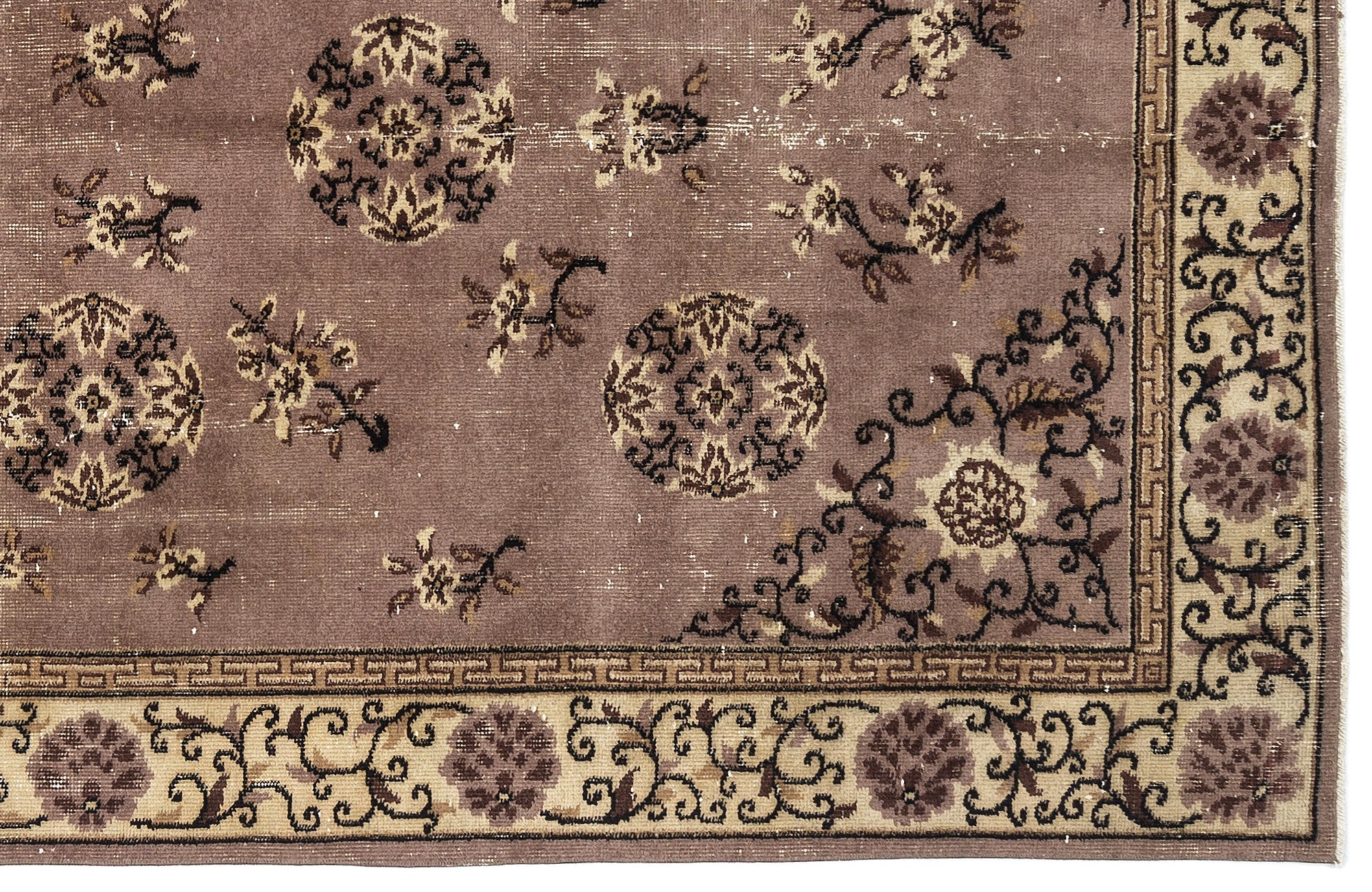 Atina 9678 Beige Vintage Wool Handmade Area Rug 5'3" x 8'6"