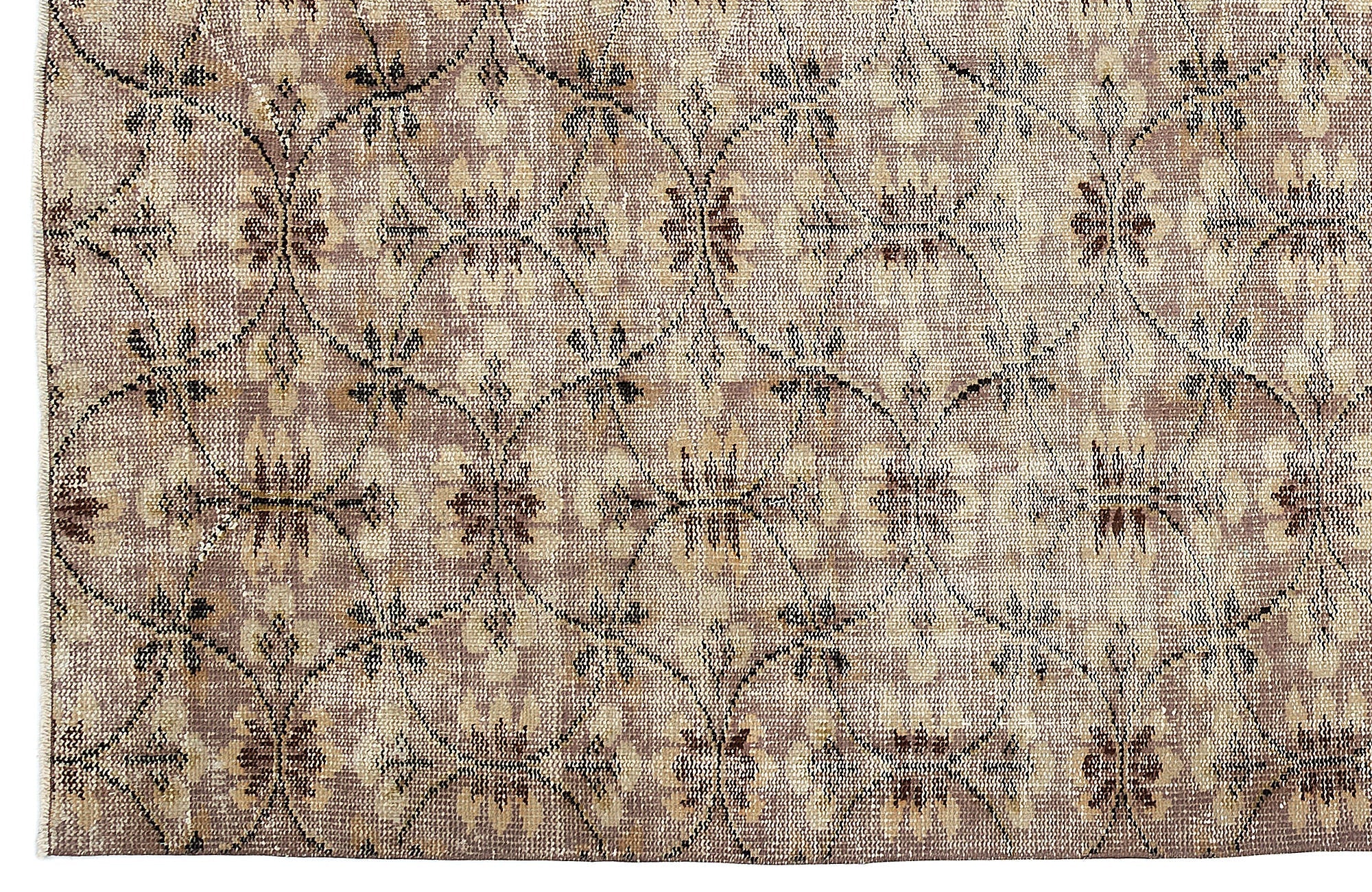 Atina 9679 Cream Vintage Wool Handmade Area Rug 5'11" x 9'7"