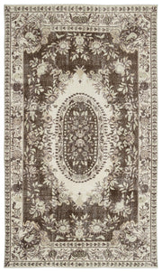 Atina Beige Vintage Wool Handmade Area Rug 5'6" x 8'6"