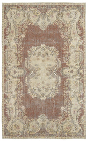 Atina 9682 Beige Vintage Wool Handmade Area Rug 5'9" x 9'2"