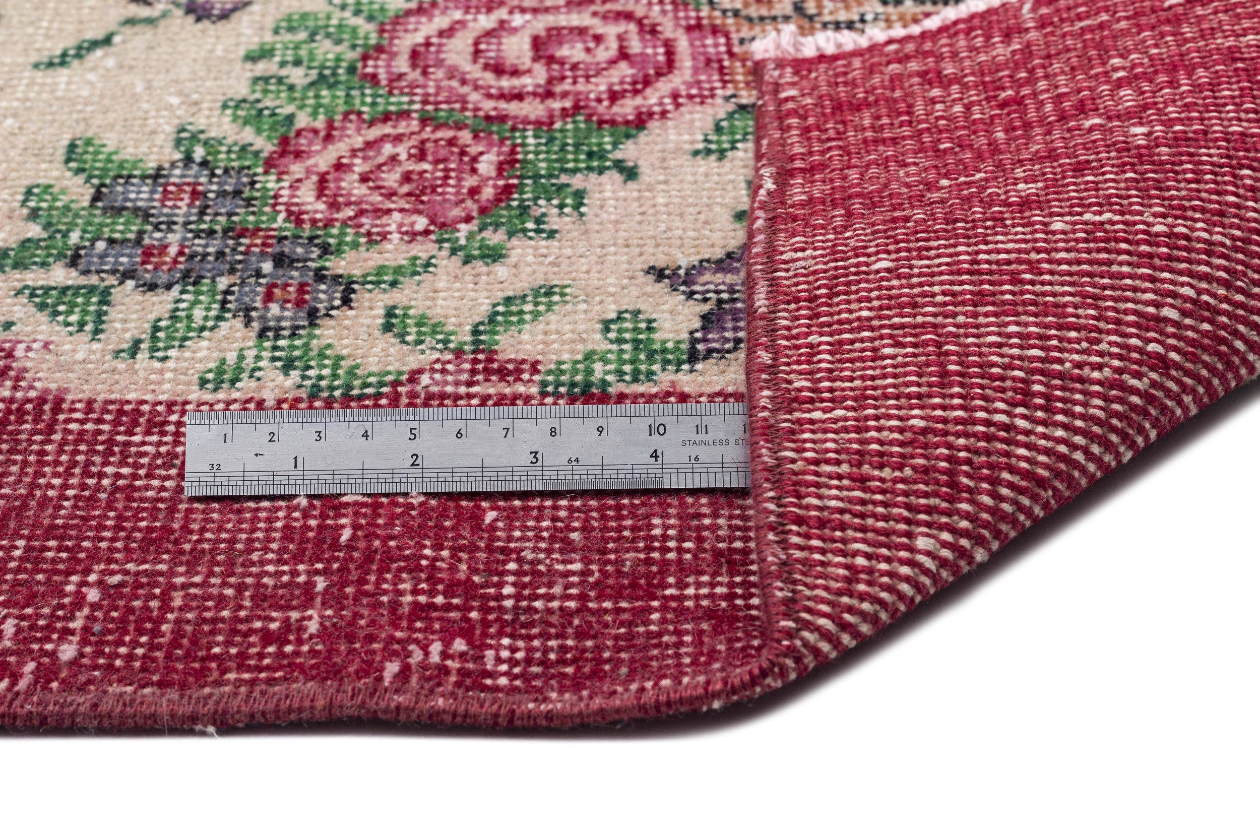Atina Cream Vintage Wool Handmade Area Rug 7'6" x 10'10"