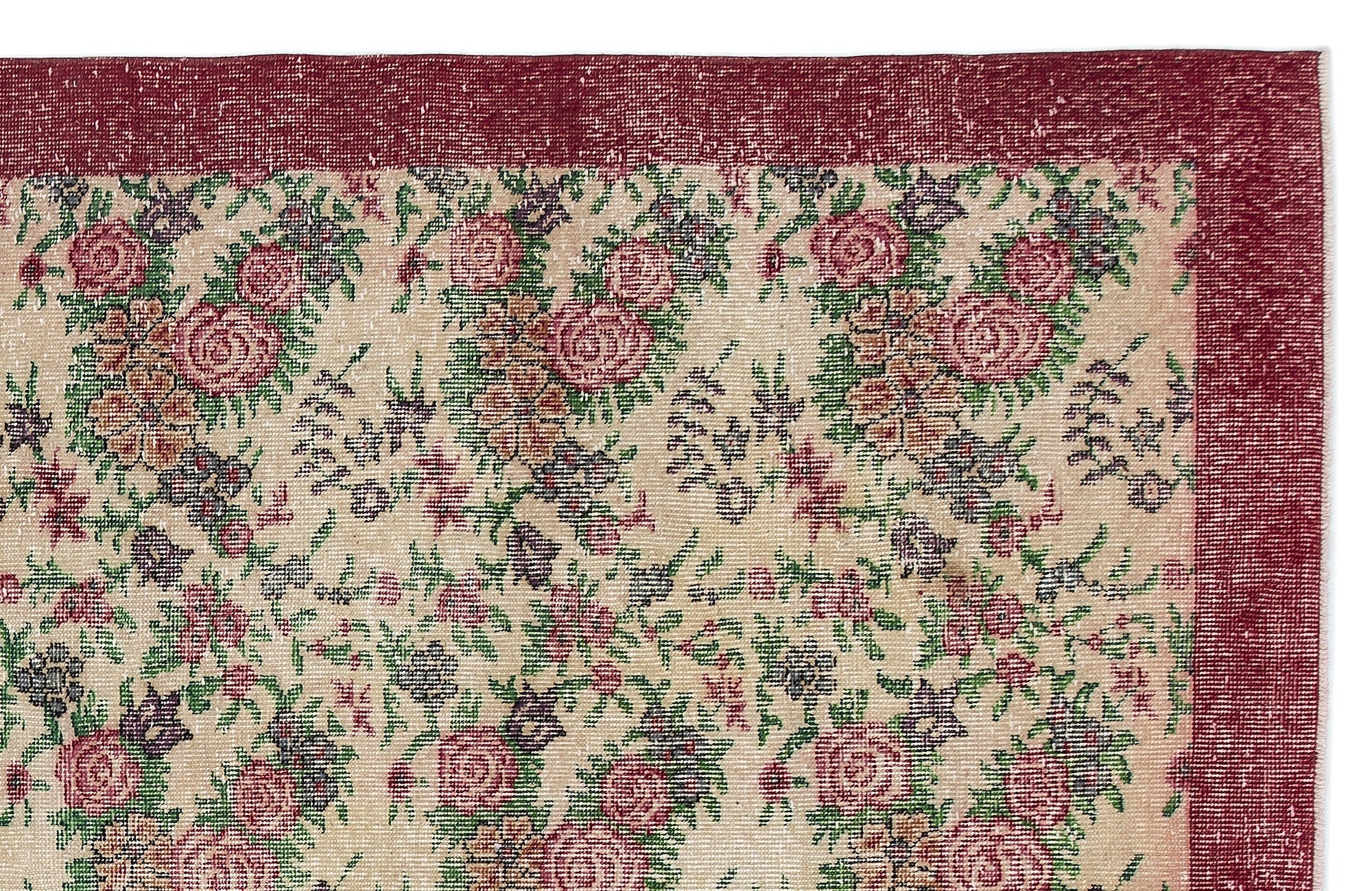 Atina Cream Vintage Wool Handmade Area Rug 7'6" x 10'10"