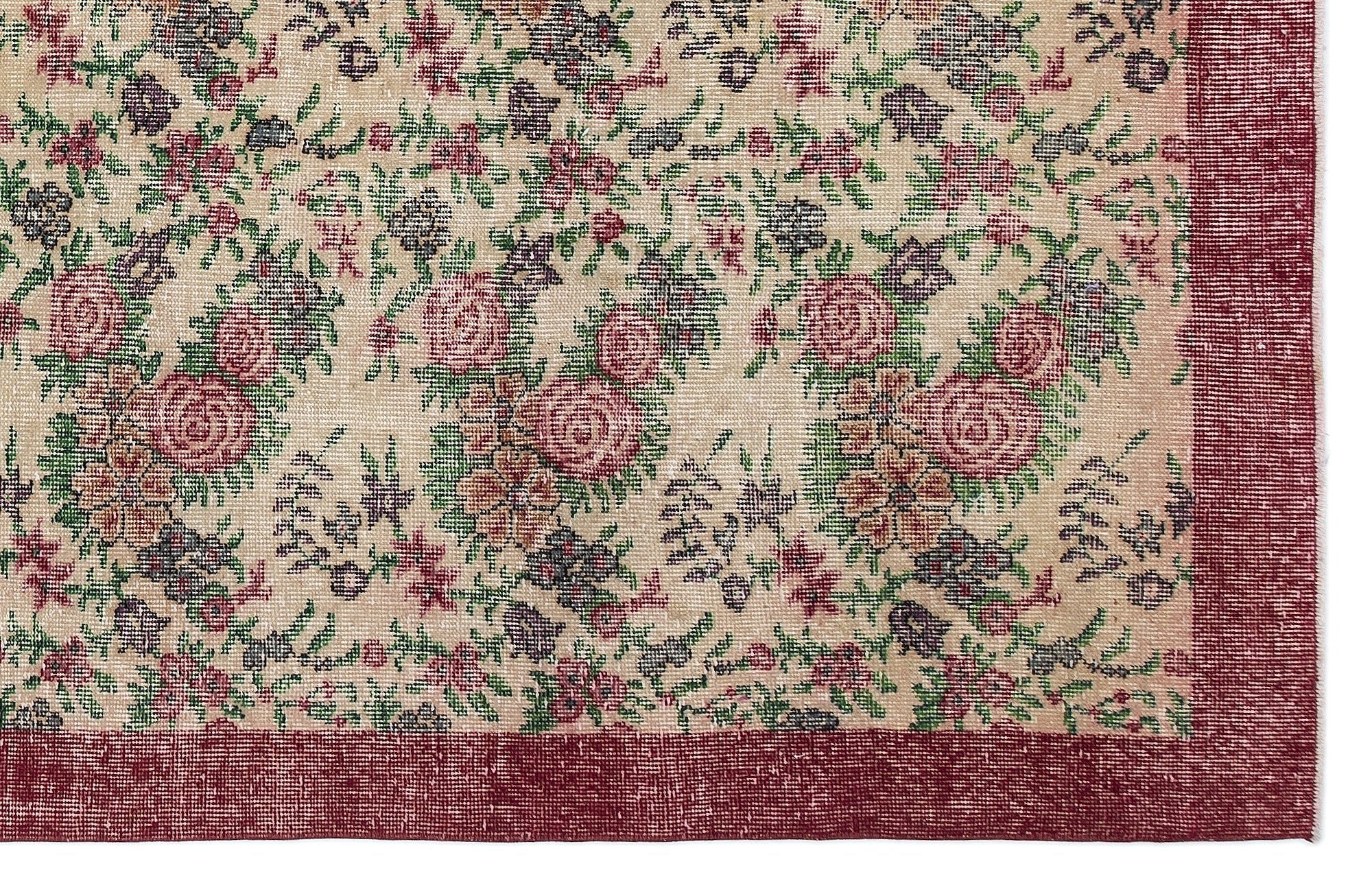 Atina Cream Vintage Wool Handmade Area Rug 7'6" x 10'10"