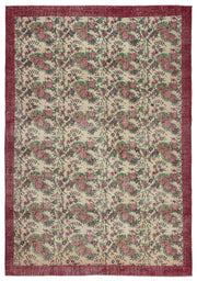 Atina Cream Vintage Wool Handmade Area Rug 7'6" x 10'10"