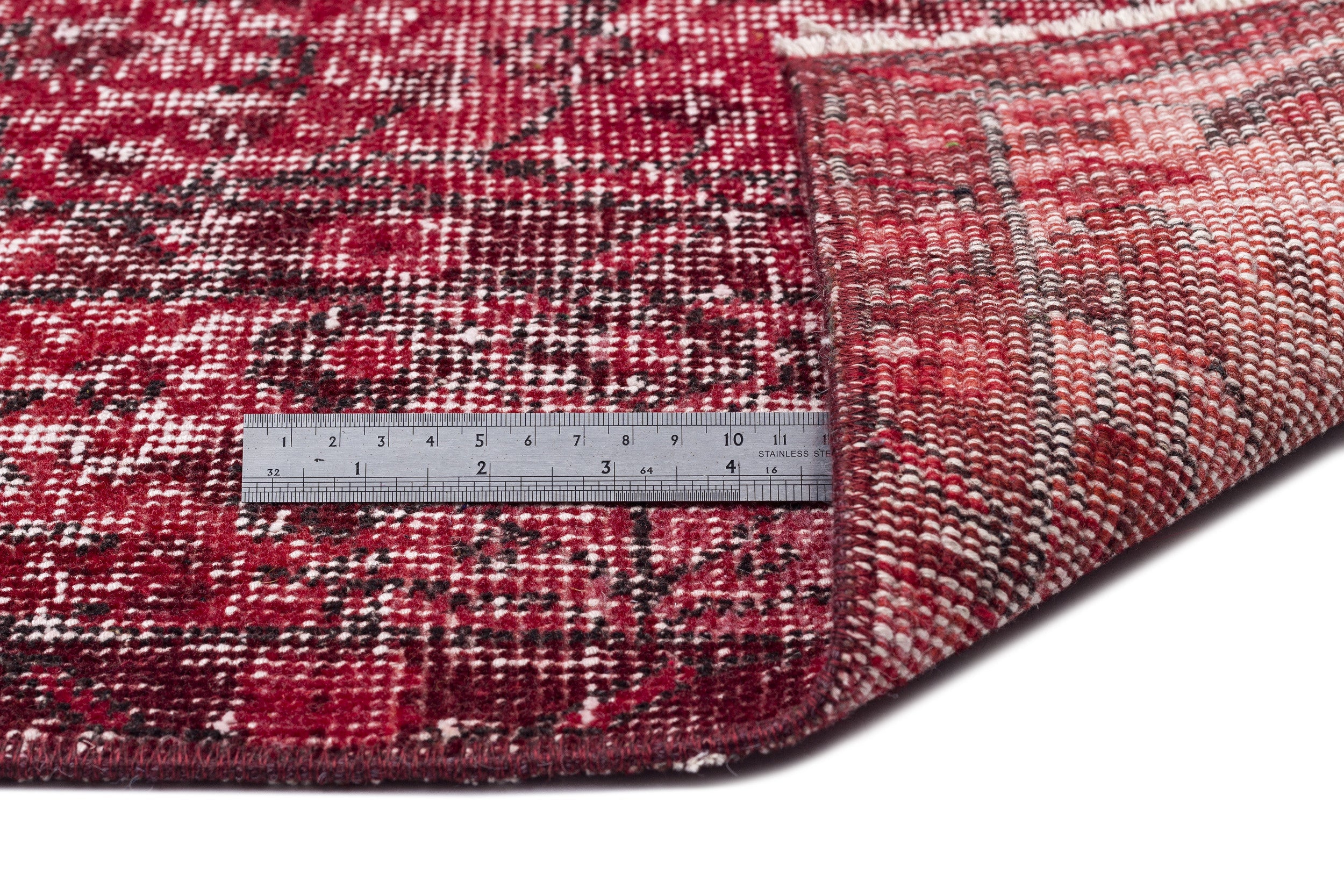 Atina Red Vintage Wool Handmade Area Rug 5'7" x 9'7"