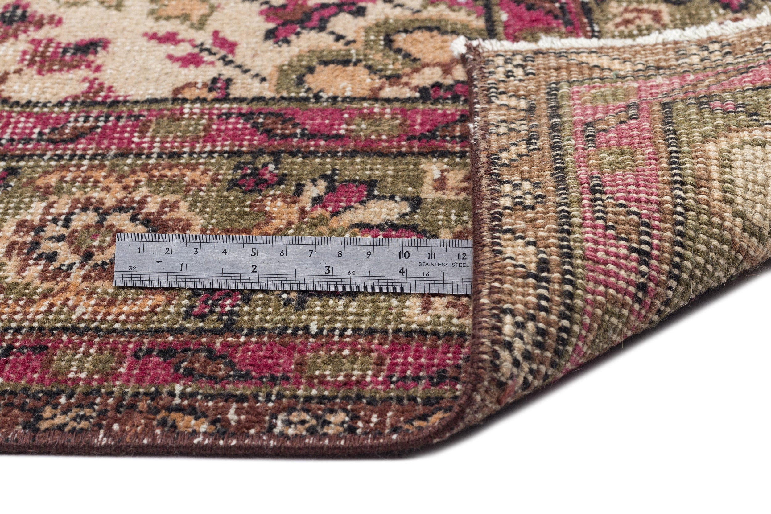 Atina Brown Frame Wool Handmade Area Rug 5'0" x 9'2"