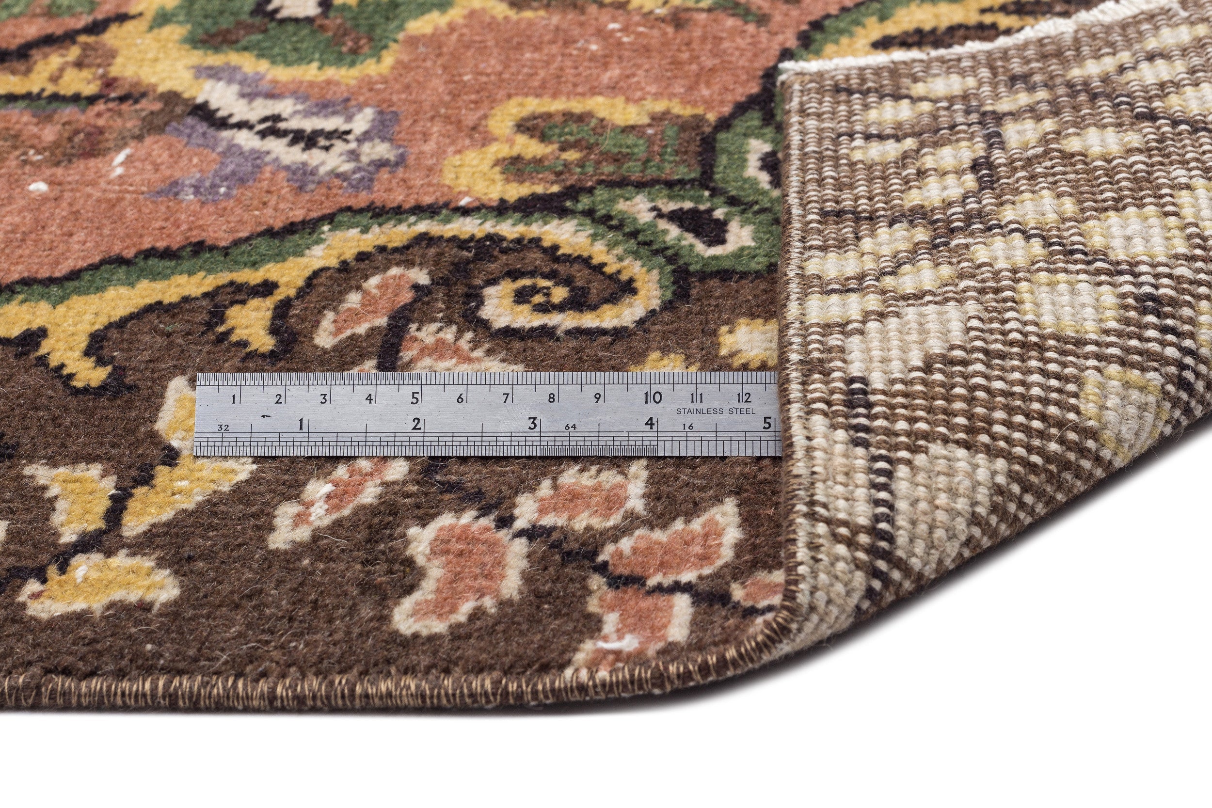 Atina 9807 Beige Vintage Wool Handmade Area Rug 5'9" x 10'1"