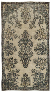 Atina Beige Vintage Wool Handmade Area Rug 5'9" x 9'6"