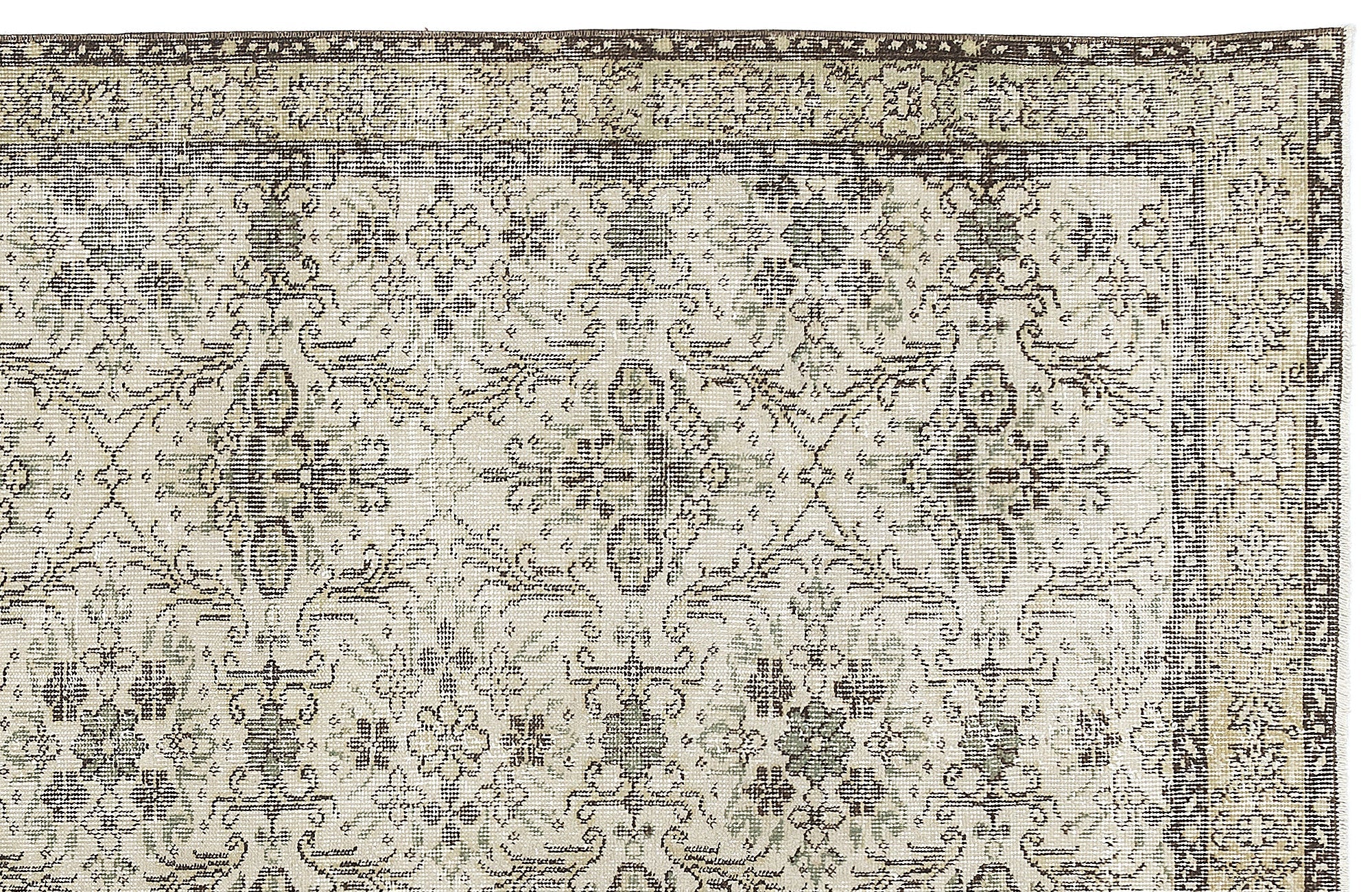 Atina Beige Vintage Wool Handmade Area Rug 4'9" x 8'0"