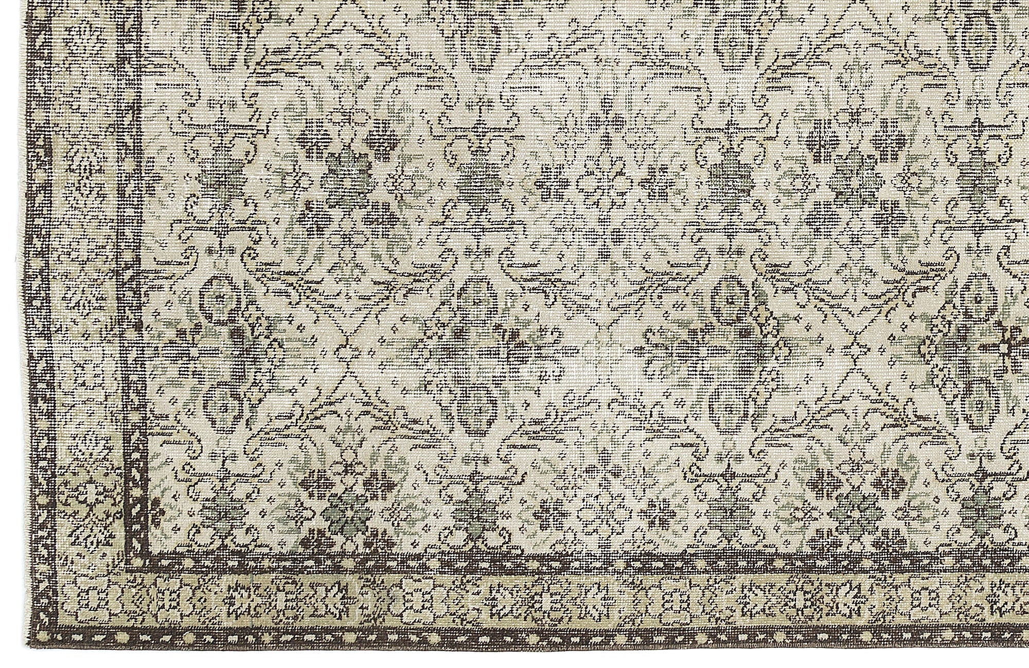 Atina Beige Vintage Wool Handmade Area Rug 4'9" x 8'0"