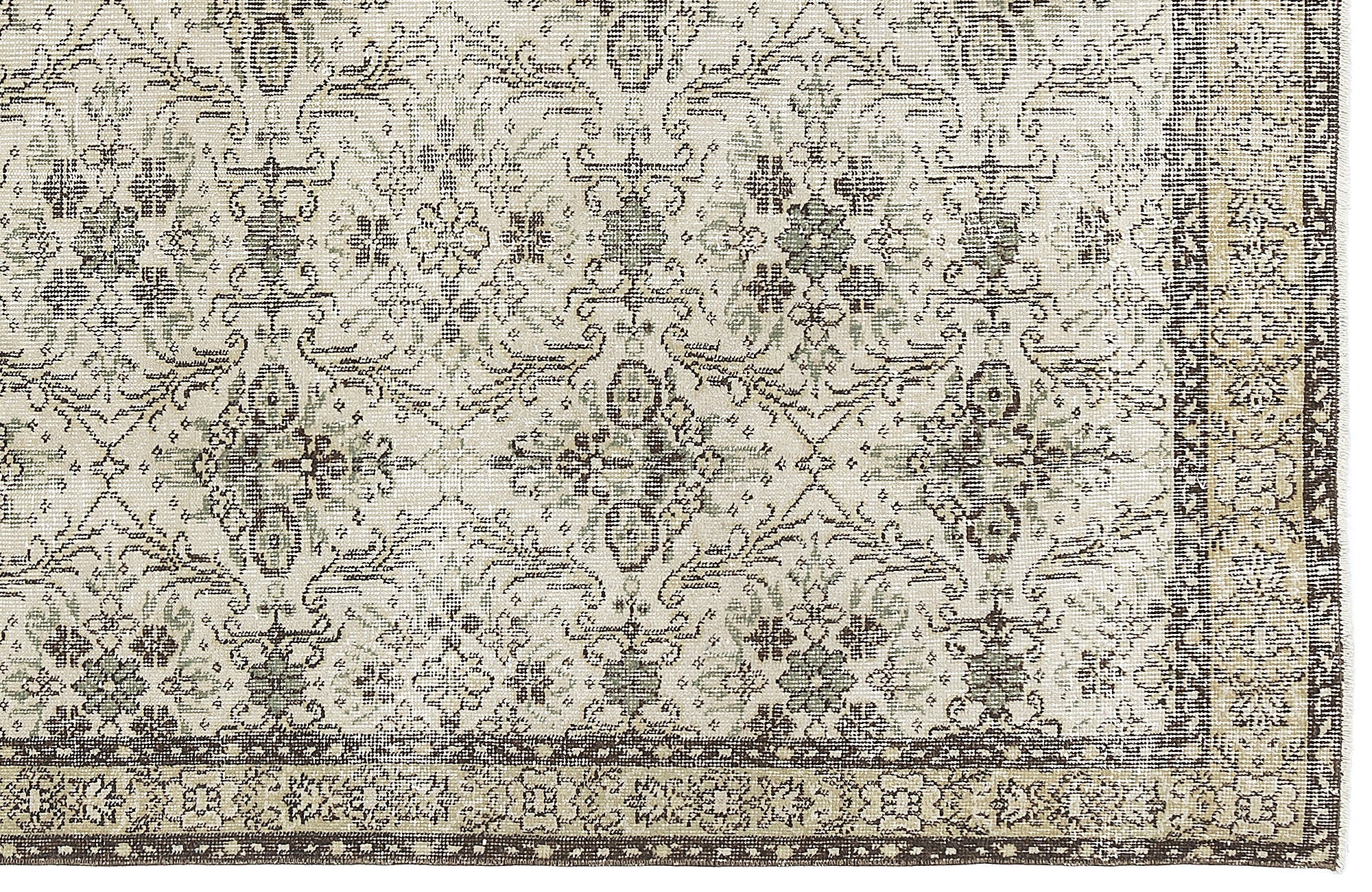 Atina Beige Vintage Wool Handmade Area Rug 4'9" x 8'0"