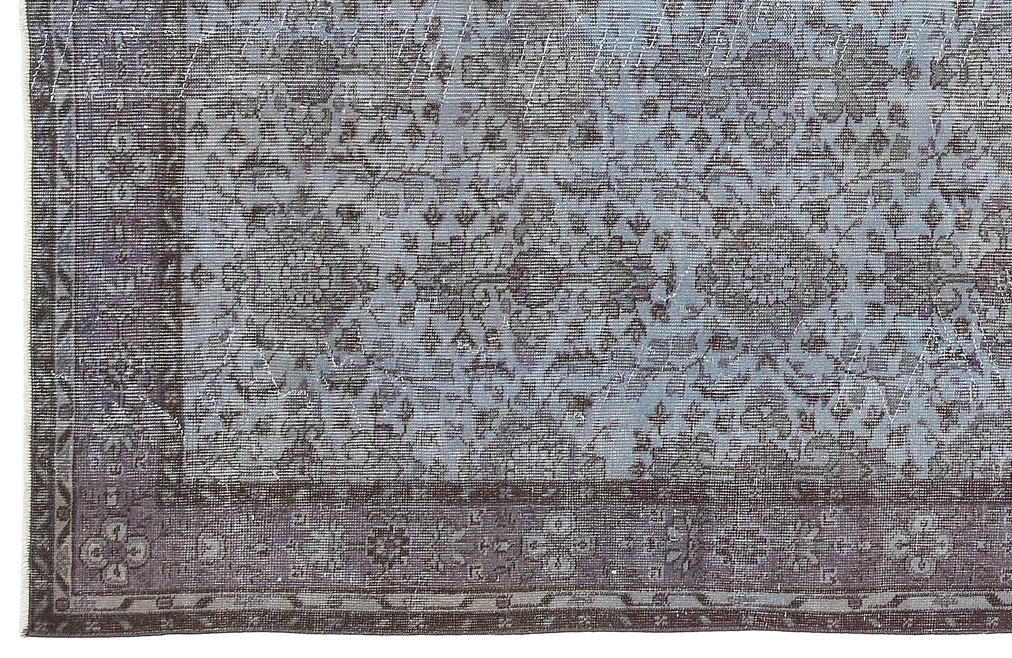 Atina Blue Vintage Wool Handmade Area Rug 5'5" x 9'7"