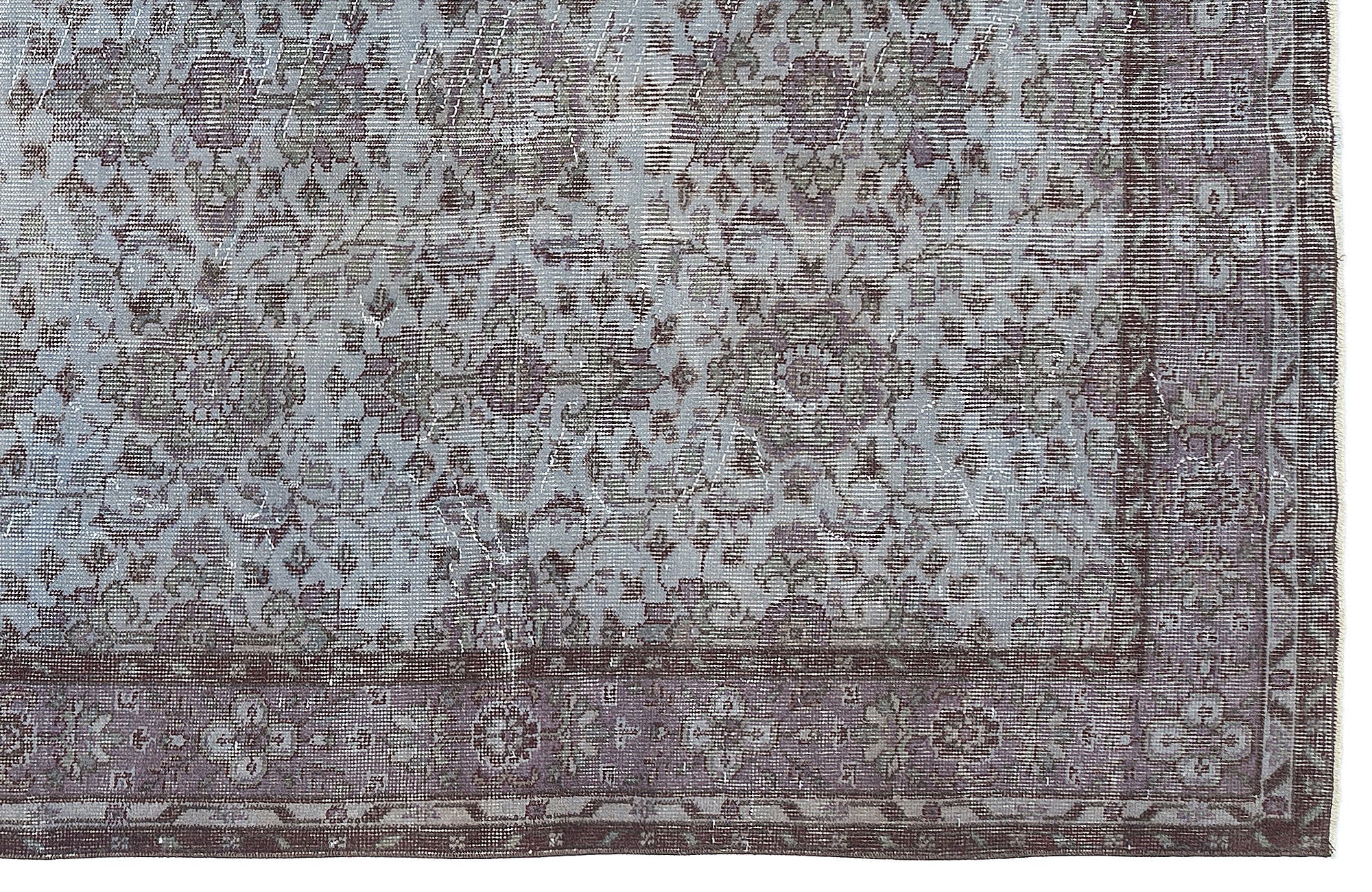 Atina Blue Vintage Wool Handmade Area Rug 5'5" x 9'7"