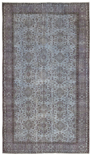Atina Blue Vintage Wool Handmade Area Rug 5'5" x 9'7"