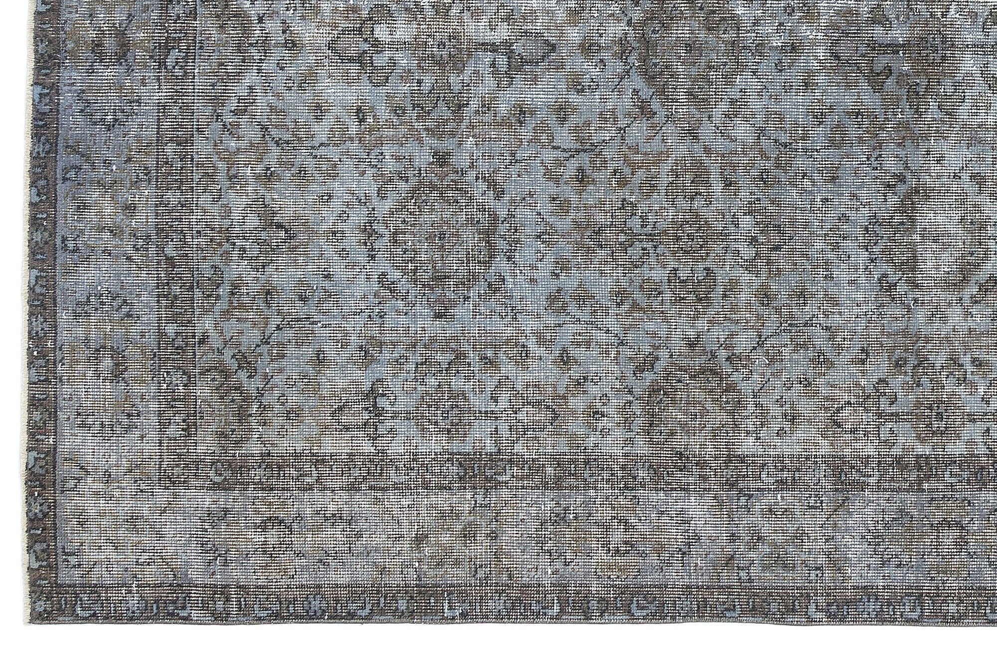 Atina Blue Vintage Wool Handmade Area Rug 5'4" x 9'7"