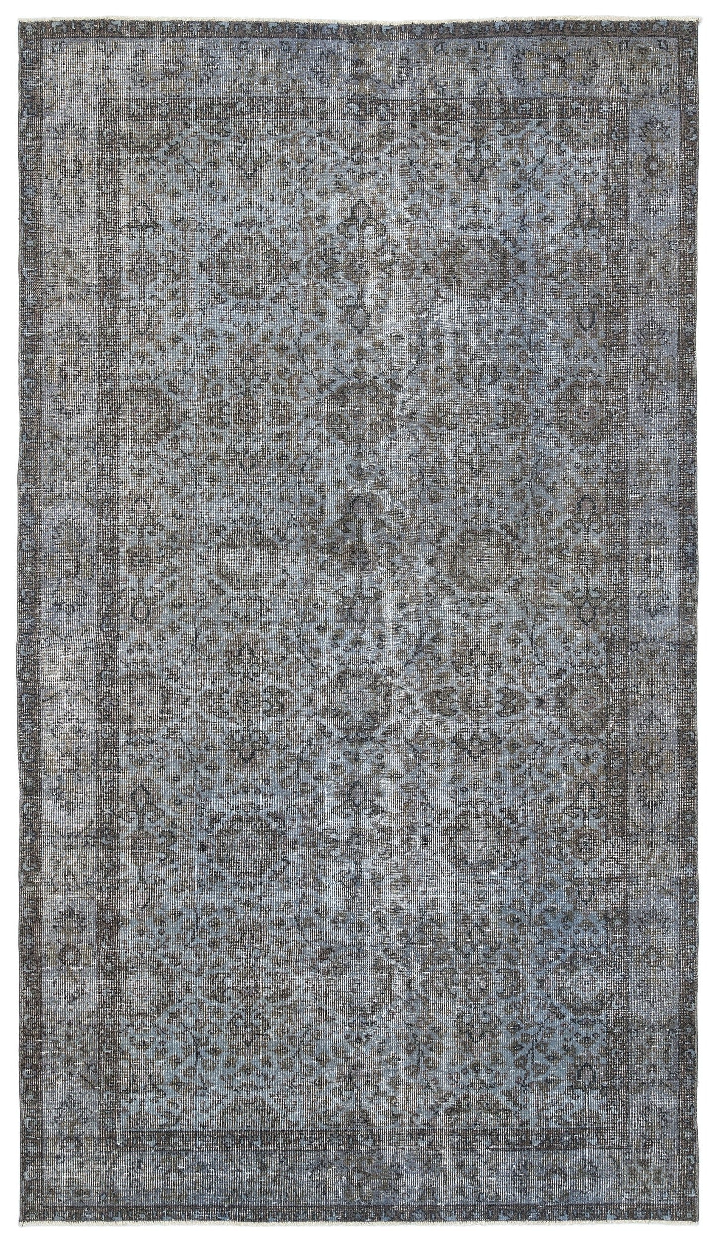 Atina Blue Vintage Wool Handmade Area Rug 5'4" x 9'7"