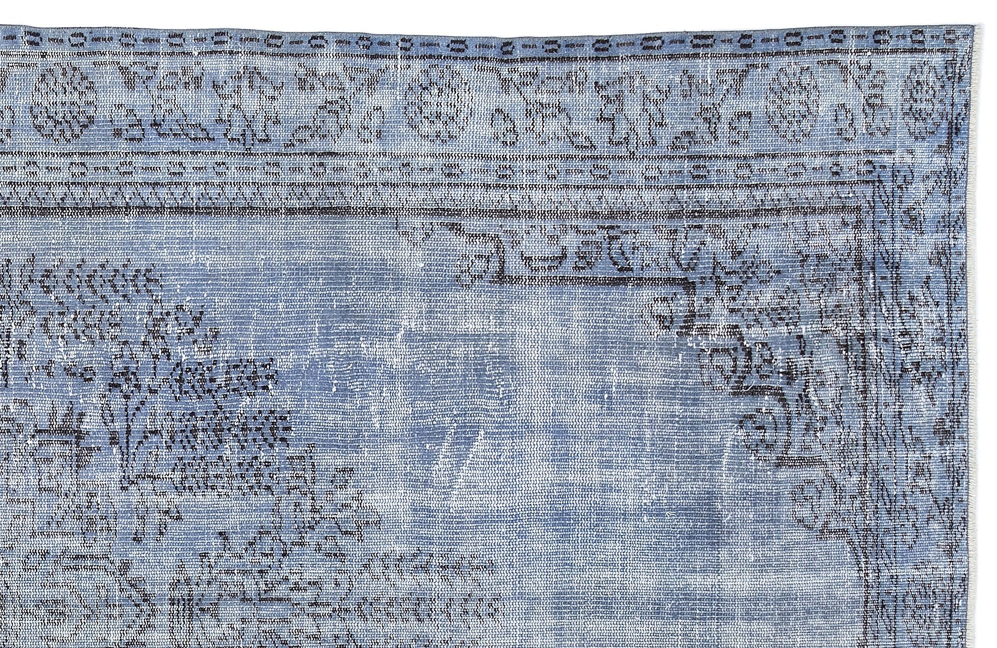 Atina Blue Vintage Wool Handmade Area Rug 5'5" x 9'6"