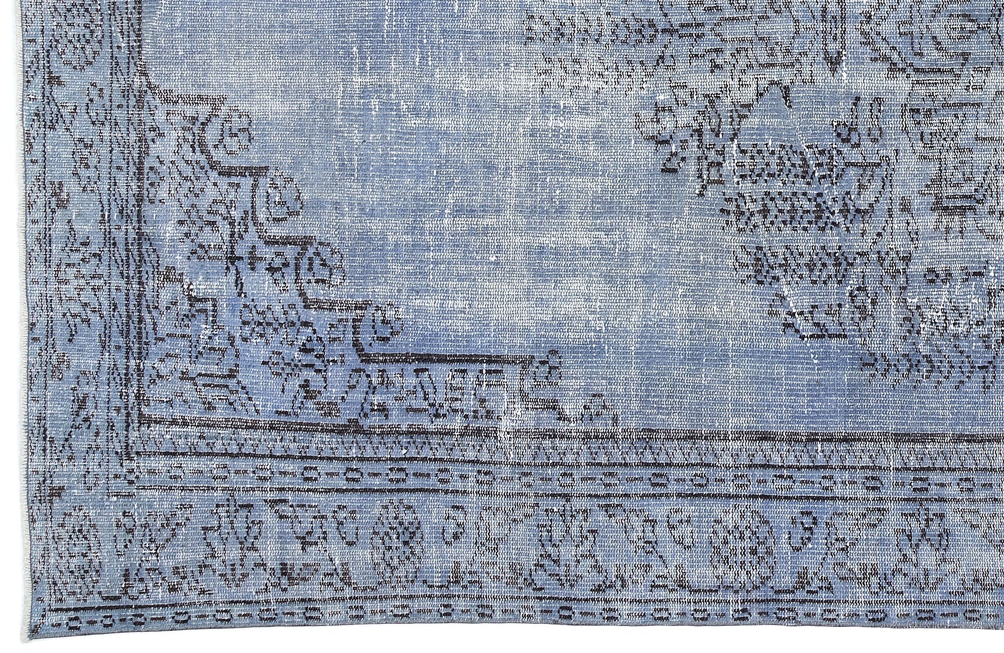 Atina Blue Vintage Wool Handmade Area Rug 5'5" x 9'6"