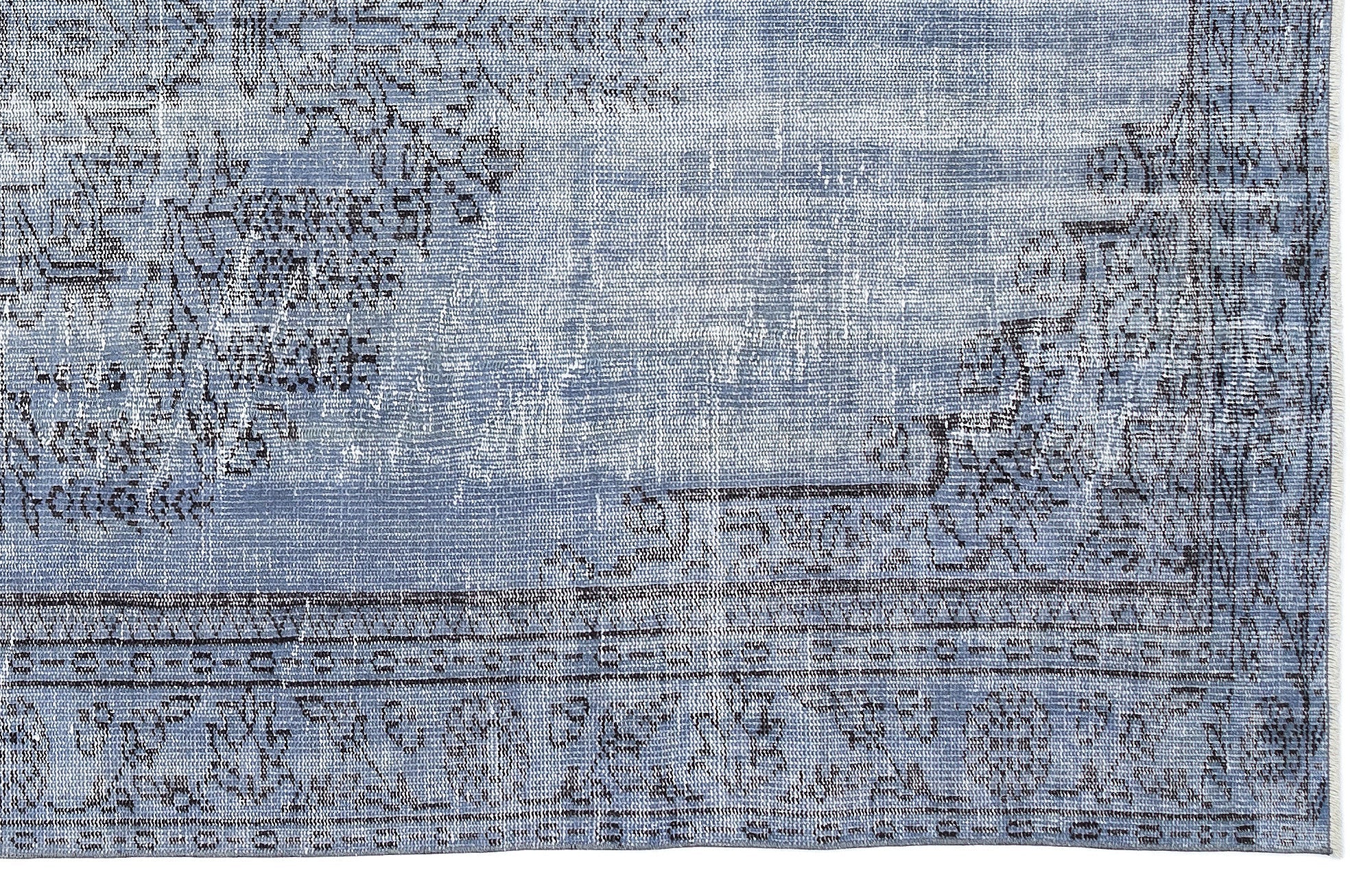 Atina Blue Vintage Wool Handmade Area Rug 5'5" x 9'6"