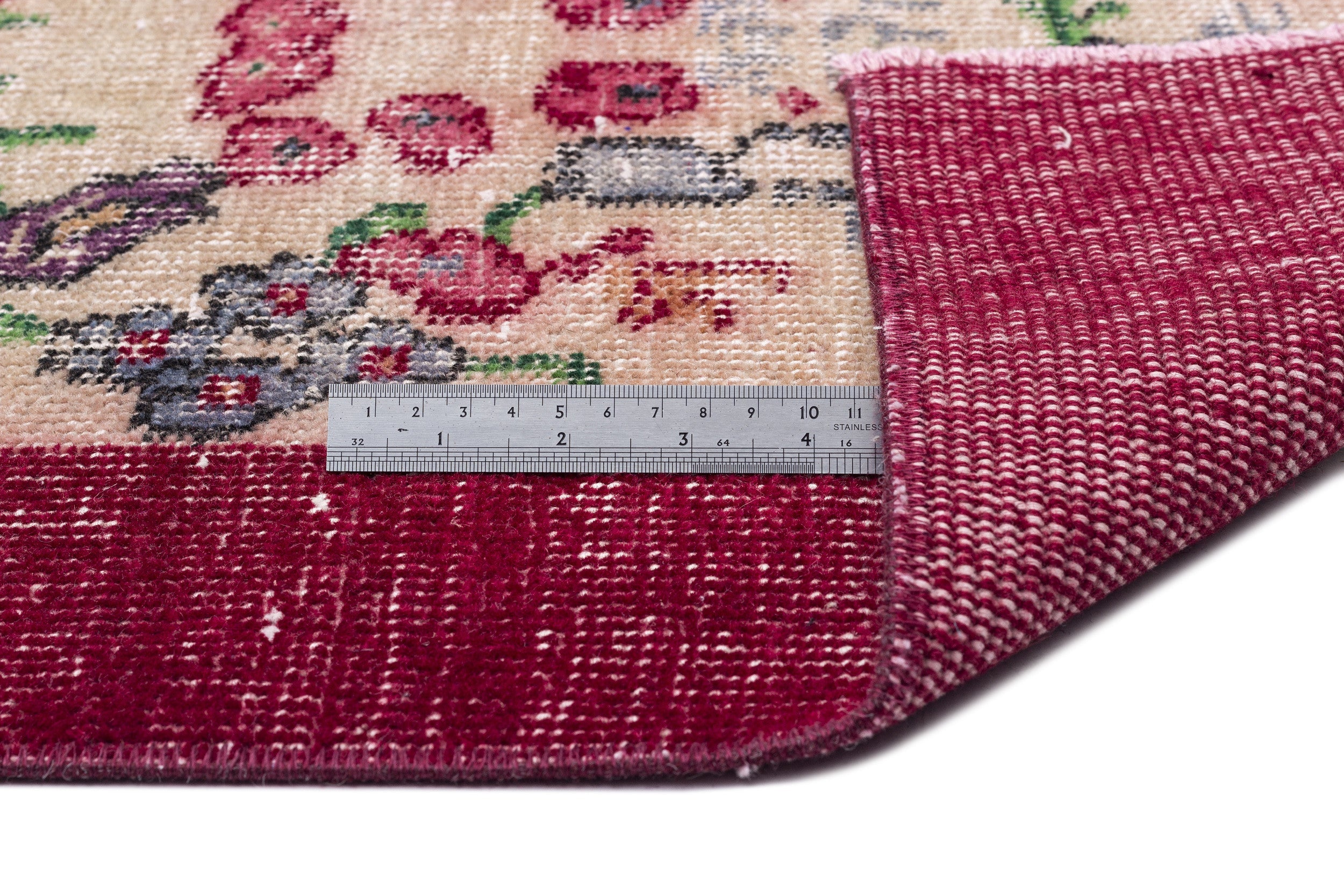 Atina 9940 Beige Vintage Wool Handmade Area Rug 4'4" x 10'6"