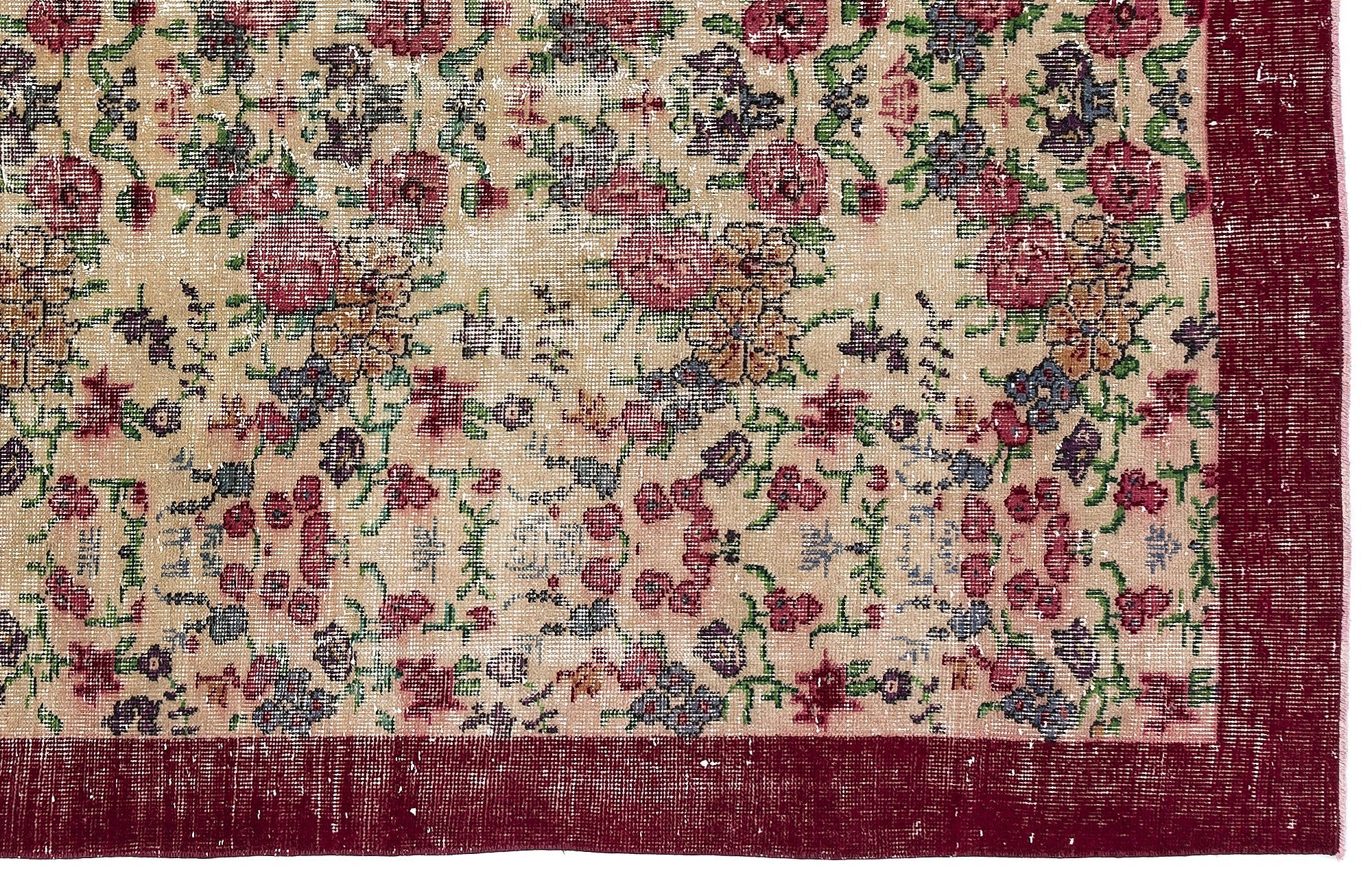 Atina 9940 Beige Vintage Wool Handmade Area Rug 4'4" x 10'6"