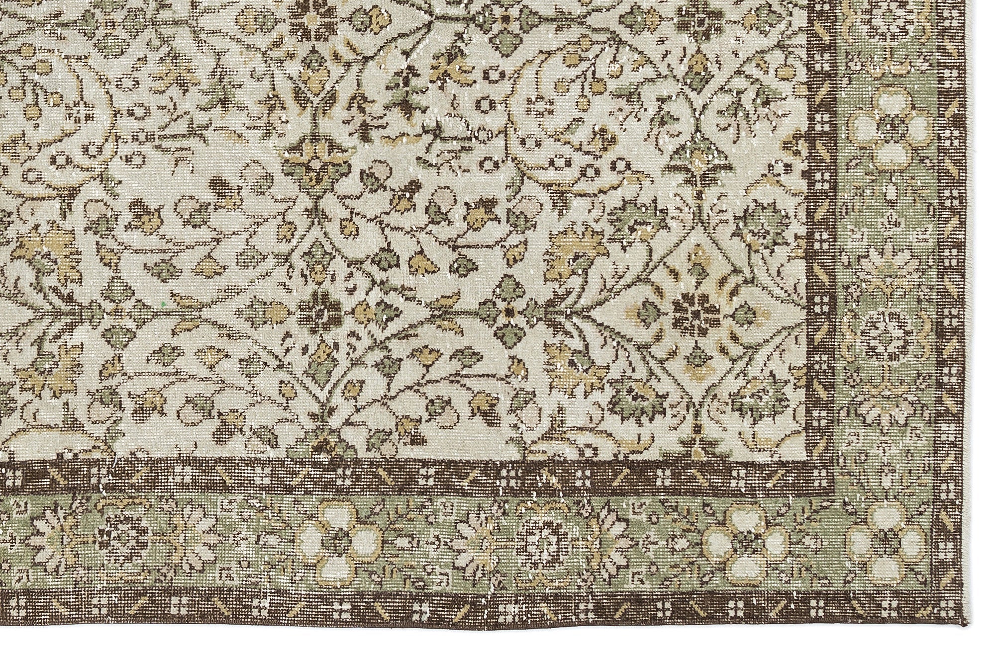 Atina Cream Classic Wool Handmade Area Rug 5'3" x 9'3"