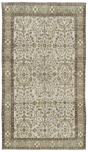 Atina Cream Classic Wool Handmade Area Rug 5'3" x 9'3"