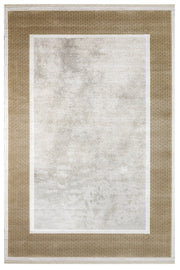 Cream Area Rug – Machine Made Rug With Fringed Edge Carpet For Living Room