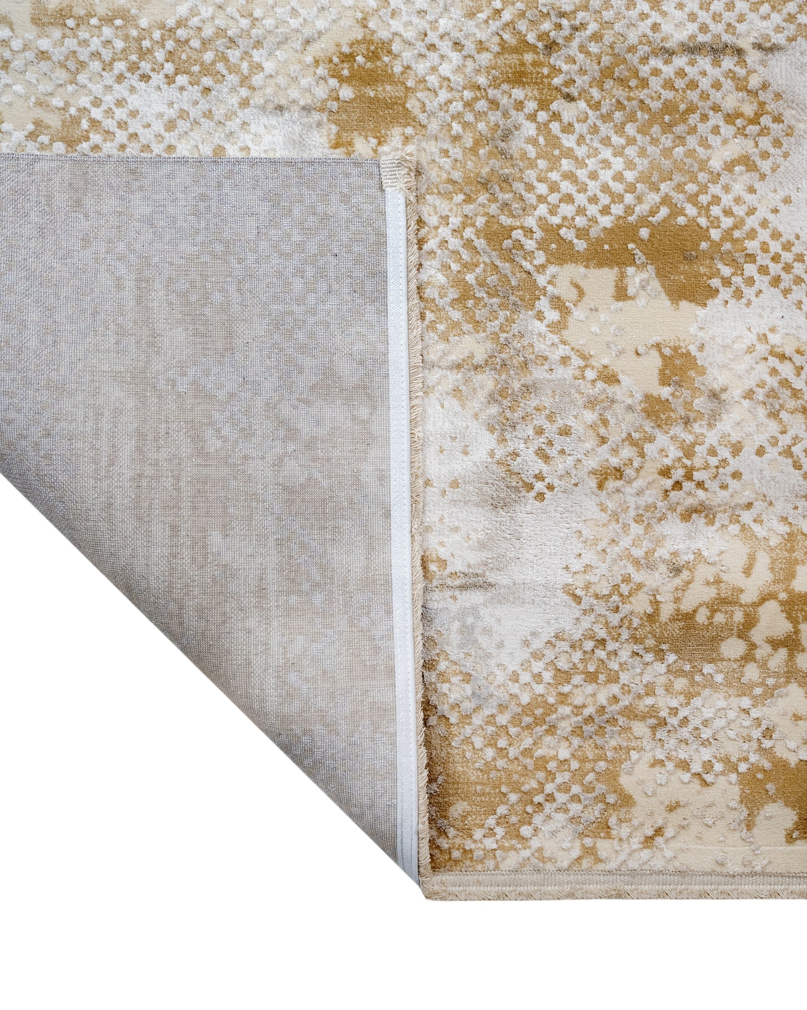 Modern Area Rug – Machine Made Cream Sunflower Design Rug with Fringed Edges