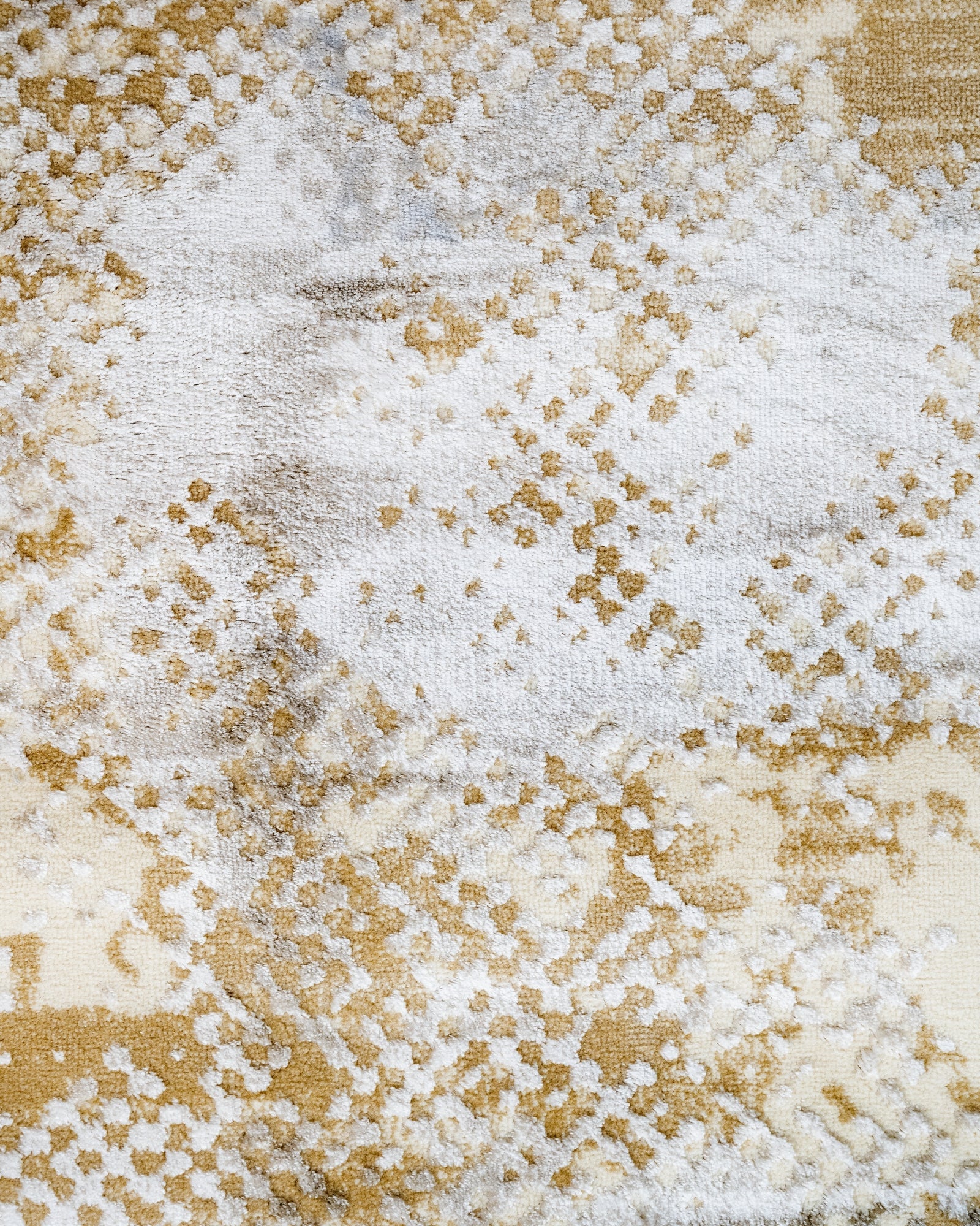 Modern Area Rug – Machine Made Cream Sunflower Design Rug with Fringed Edges