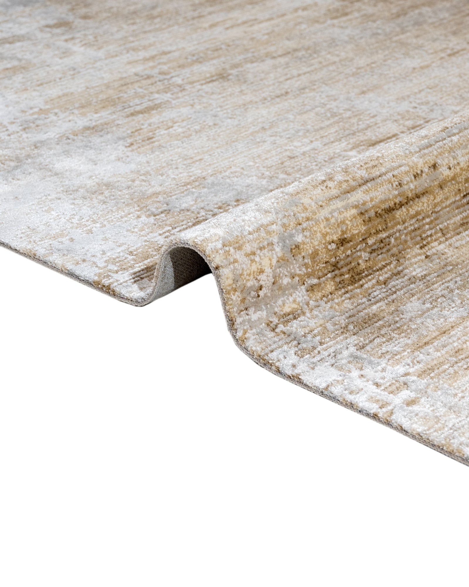 Modern Area Rug – Beige Machine Made Rug with Fringed Edges | Durable Acrylic Carpet