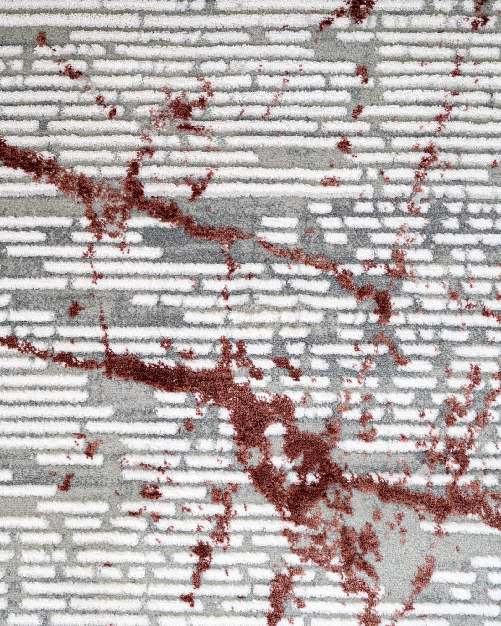 Modern Area Rug – Burgundy Machine Made Rug With Fringed Edges For Living Room