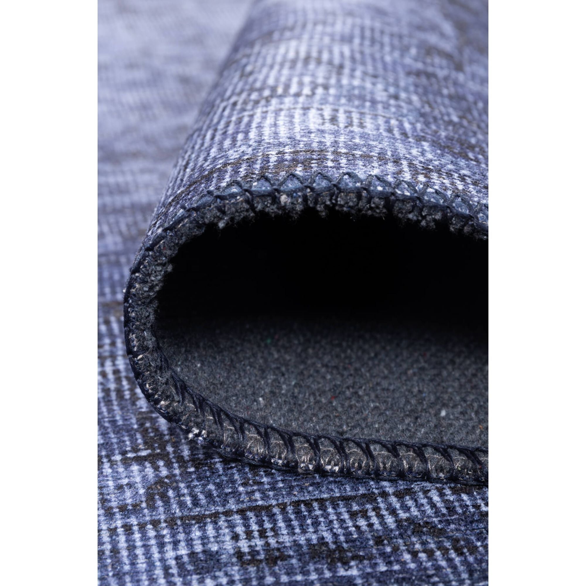 Vintage Cotton Area Rug – Washable Non Slip Navy Blue Soft Microfiber Carpet